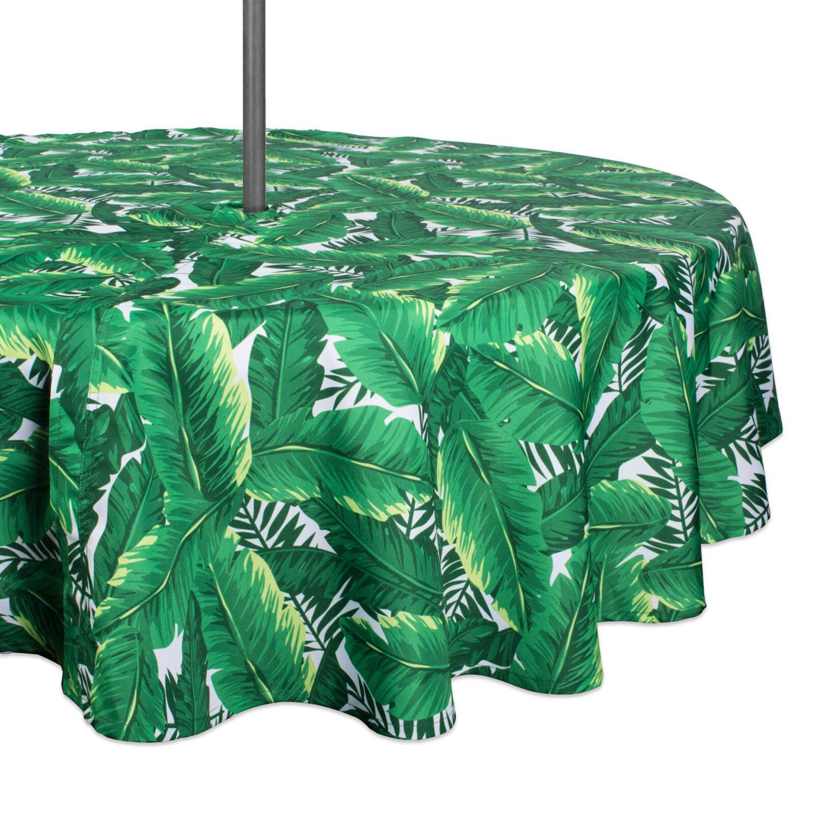 DII® 52" Round Banana Leaf Outdoor Tablecloth with Zipper