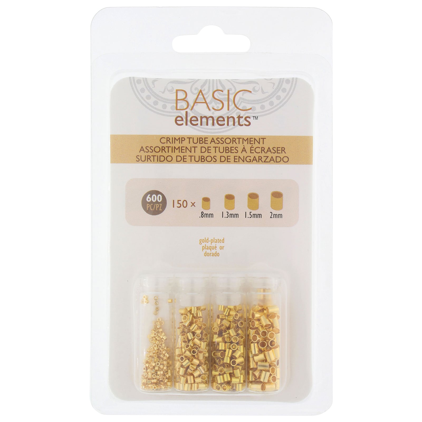 The Beadsmith&#xAE; Gold Plated Crimp Tubes, 600ct.