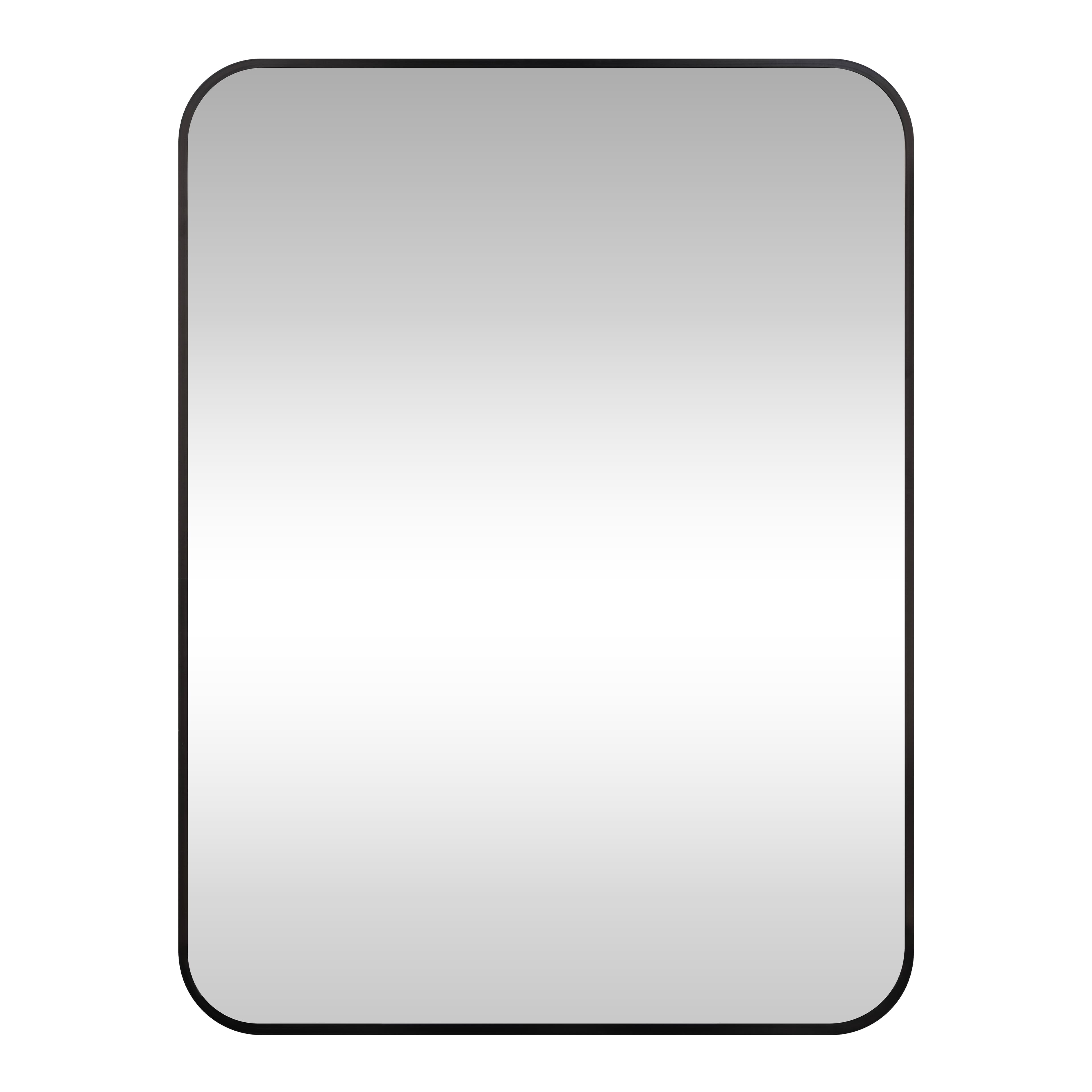 18" x 24" Black Rounded Corner Metal Decorative Mirror by Ashland®