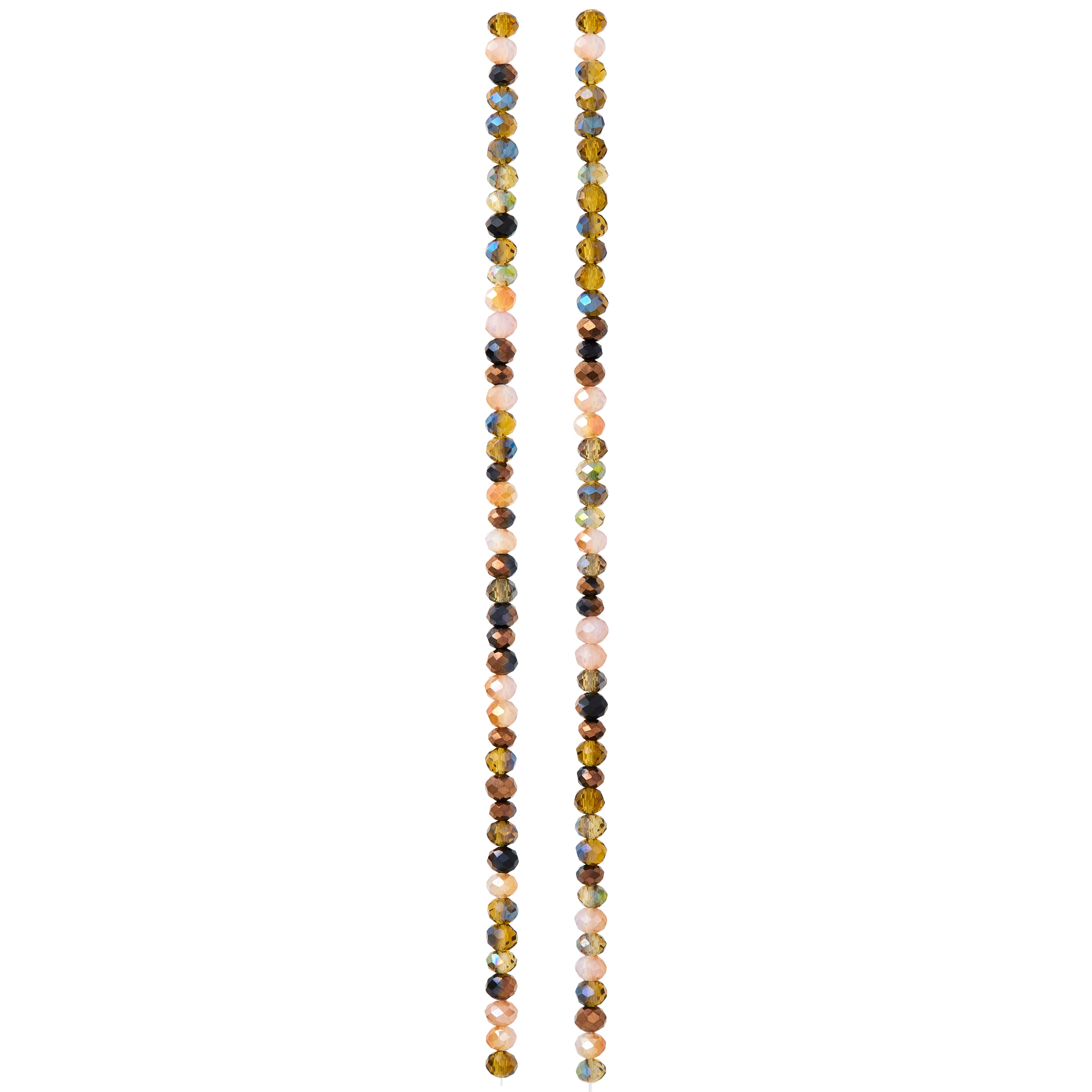 Amber Mix Faceted Glass Rondelle Beads, 3mm by Bead Landing&#x2122;