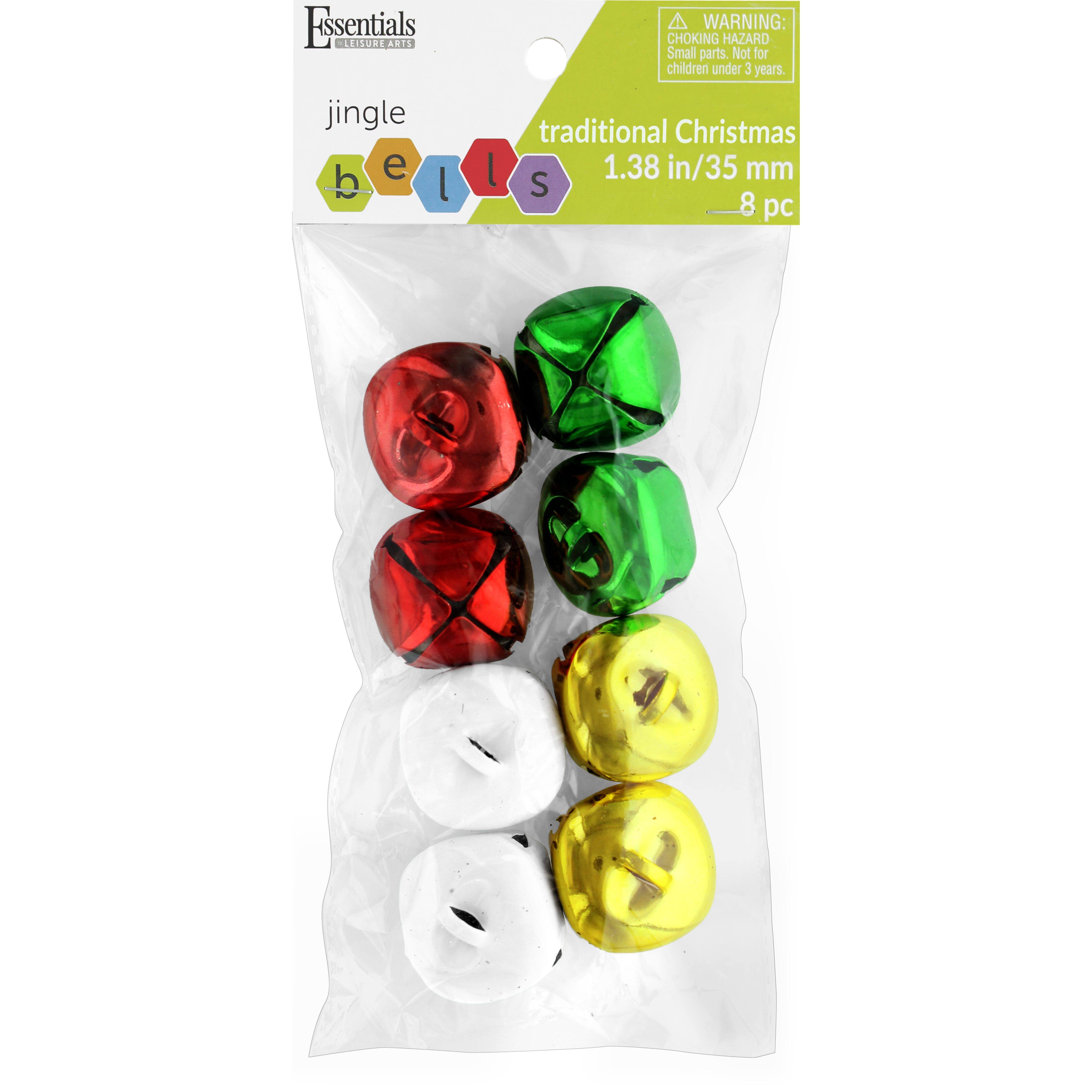 Essentials by Leisure Arts 1.38" Traditional Christmas Jingle Bells, 8ct.