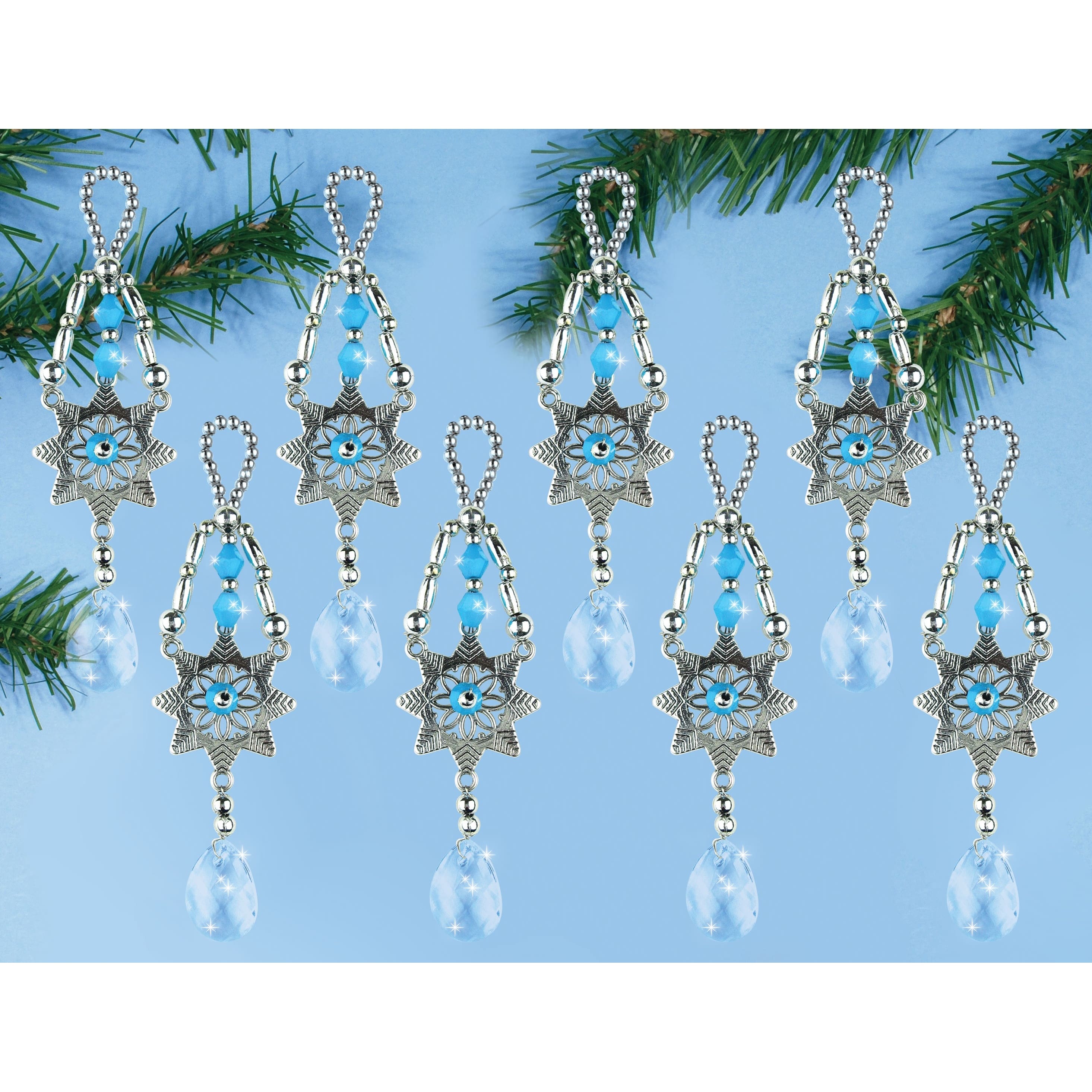 Design Works&#x2122; 8ct. Snowflake Drop Beaded Ornament Kit