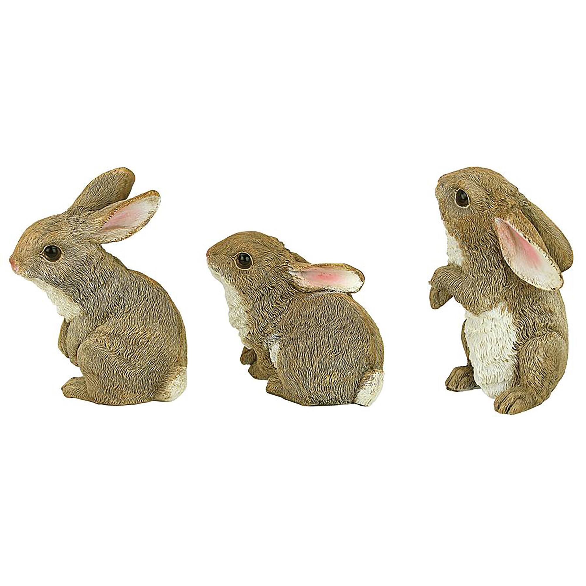 Design Toscano 5" Garden Rabbit Statue Set