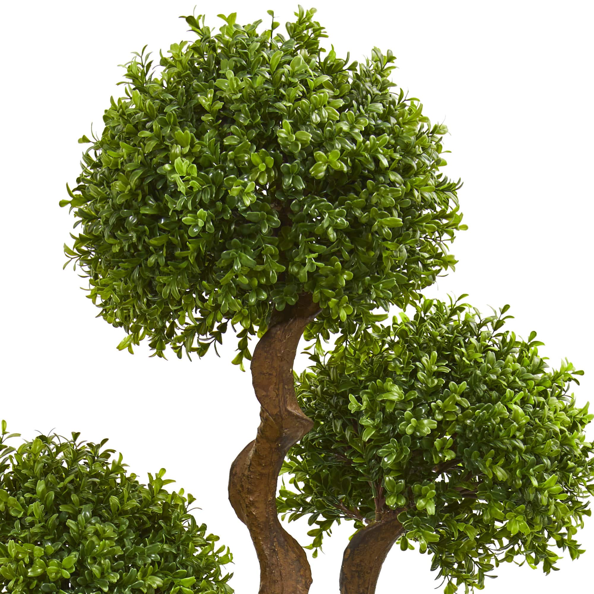 3.7ft. Four Ball Boxwood Topiary Tree in Round Planter