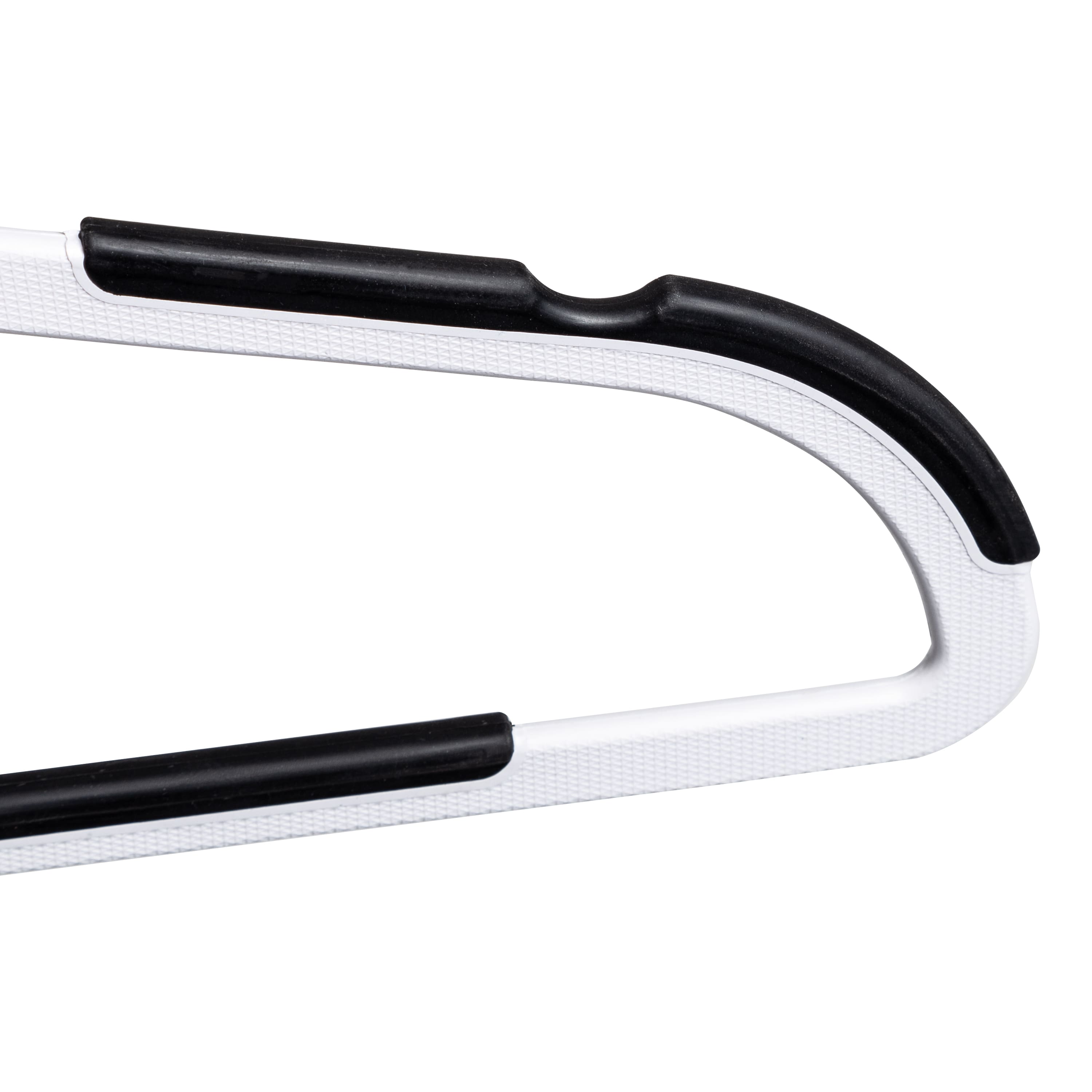 Honey Can Do White &#x26; Black Rubber Grip No-Slip Plastic Hangers, 50ct.