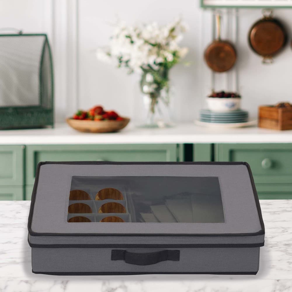 Household Essentials 19&#x22; Gray Tabletop Storage Box