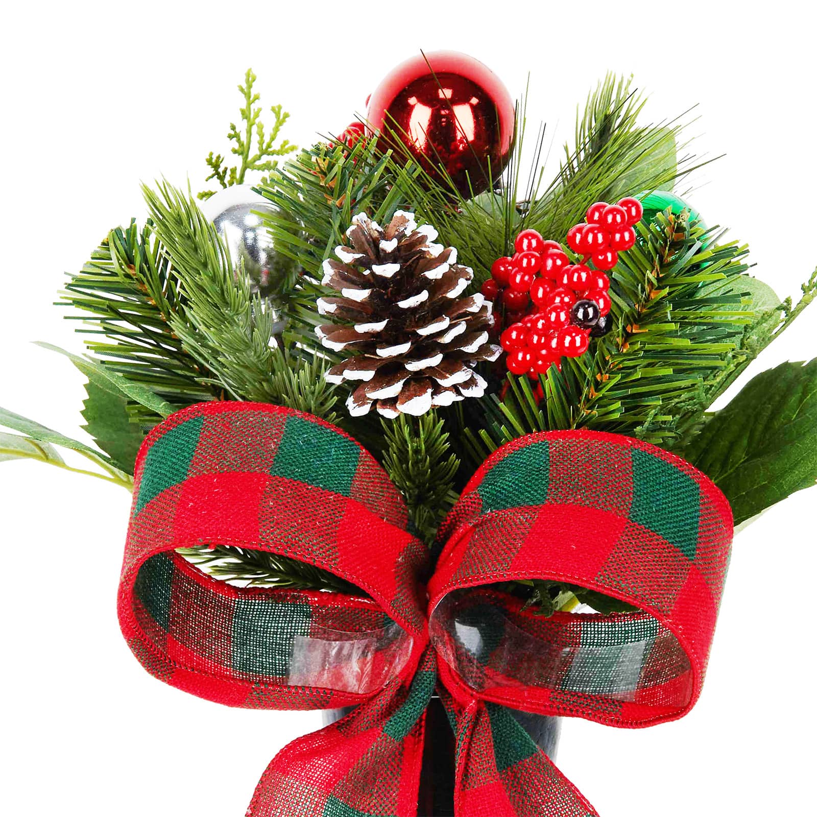 Red &#x26; Green Ornament &#x26; Pinecone Remembrance Cone by Ashland&#xAE;