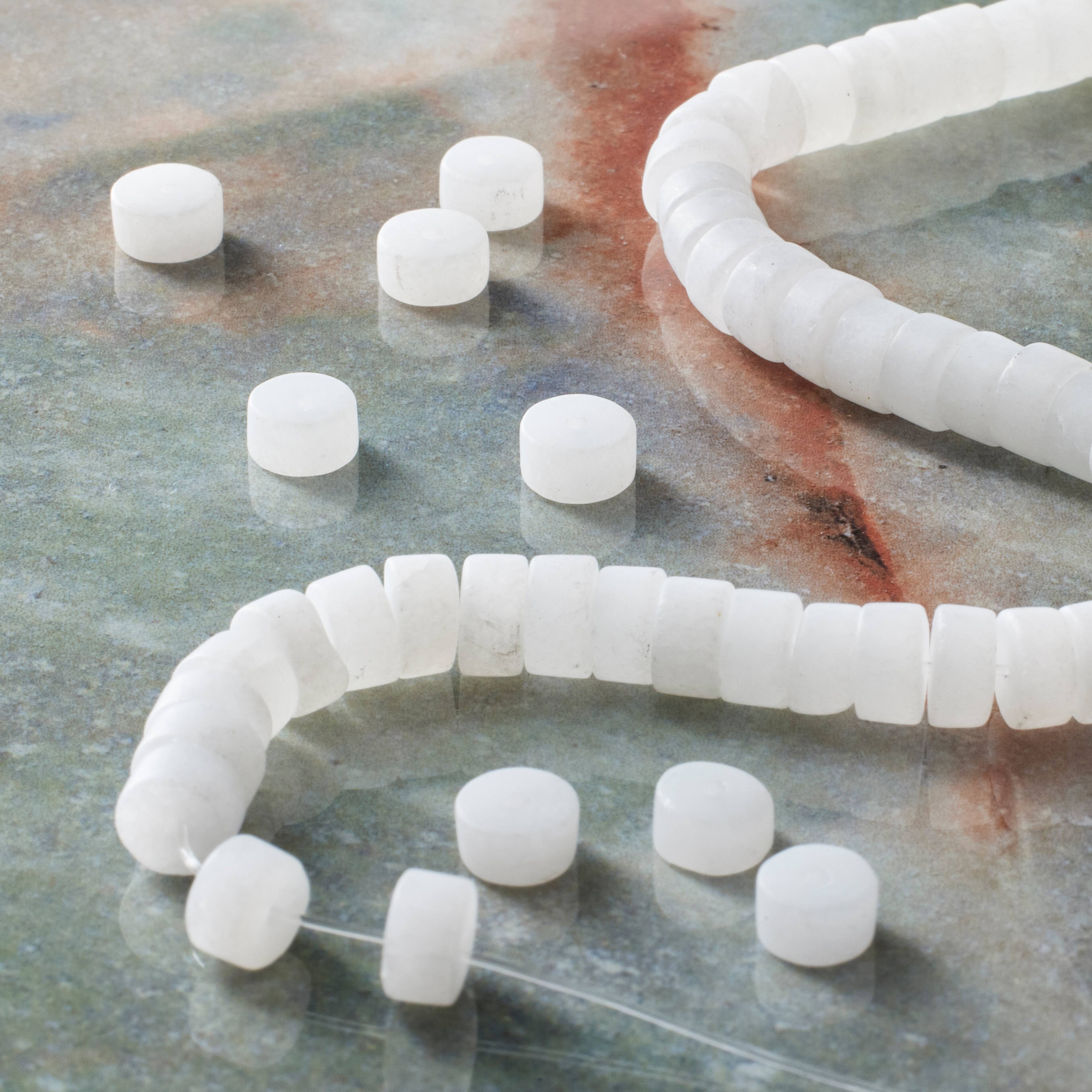 12 Pack: White Quartz Matte Heishi Beads by Bead Landing™