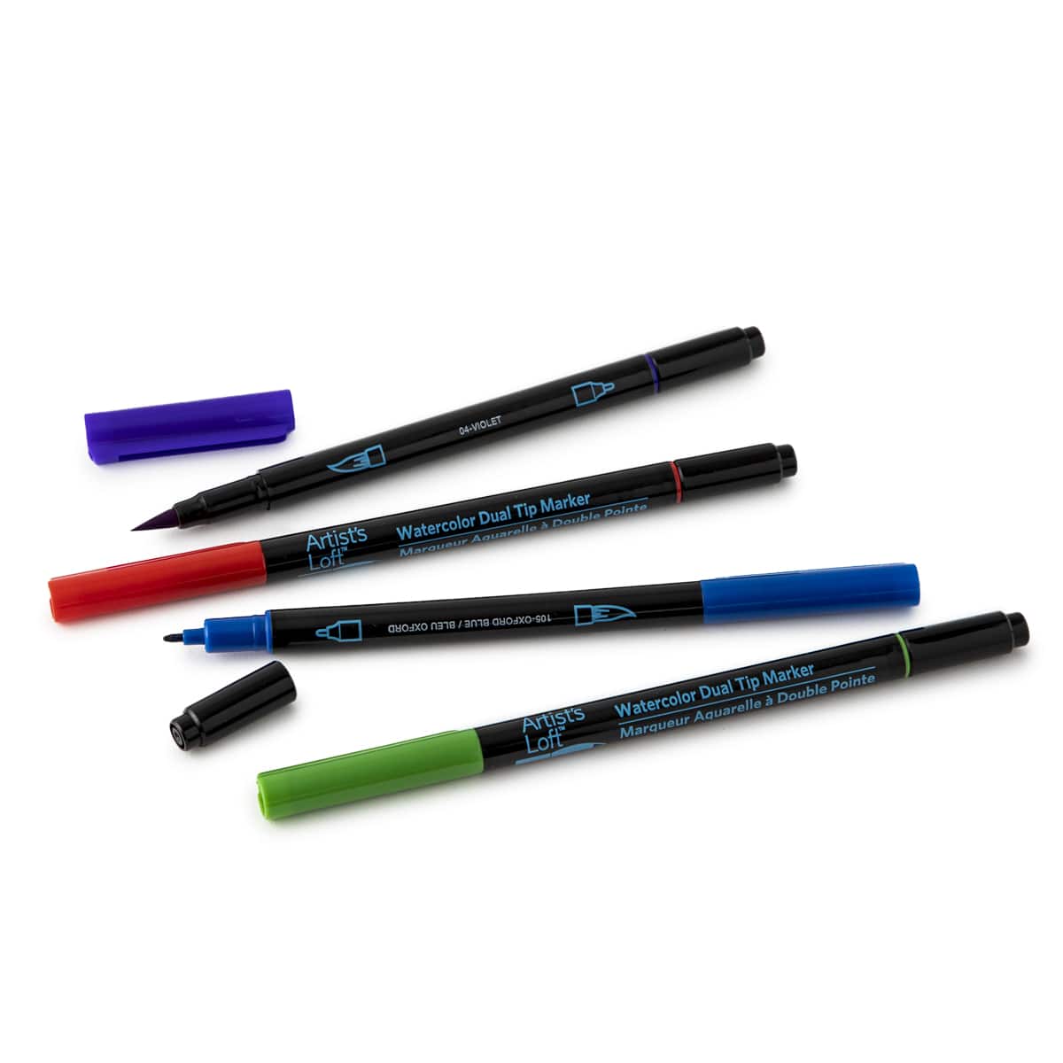 FIXSMITH Dual Brush Marker Pens - 24 Colored Art Markers, Fine