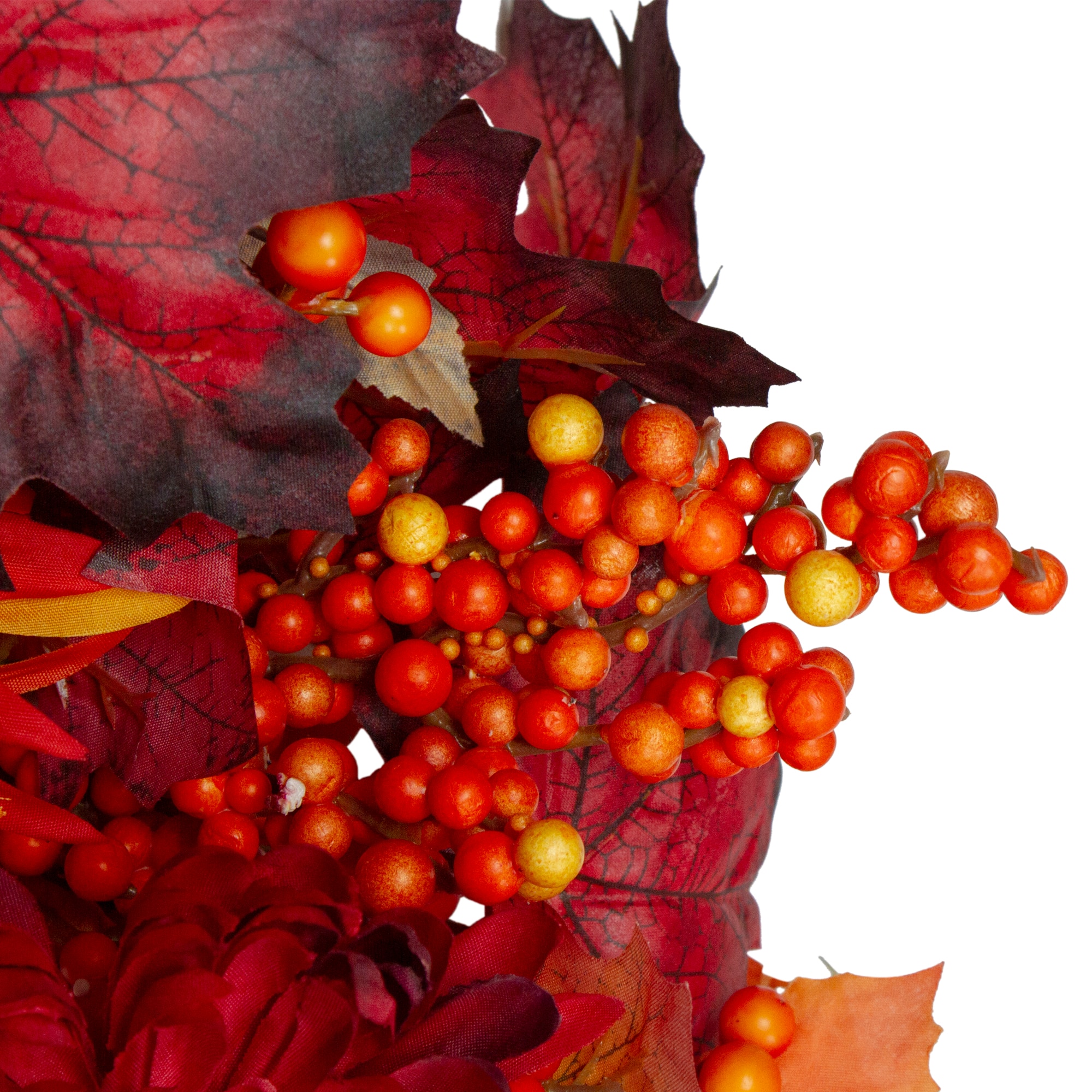 24" Leaves & Flowers Fall Harvest Wreath