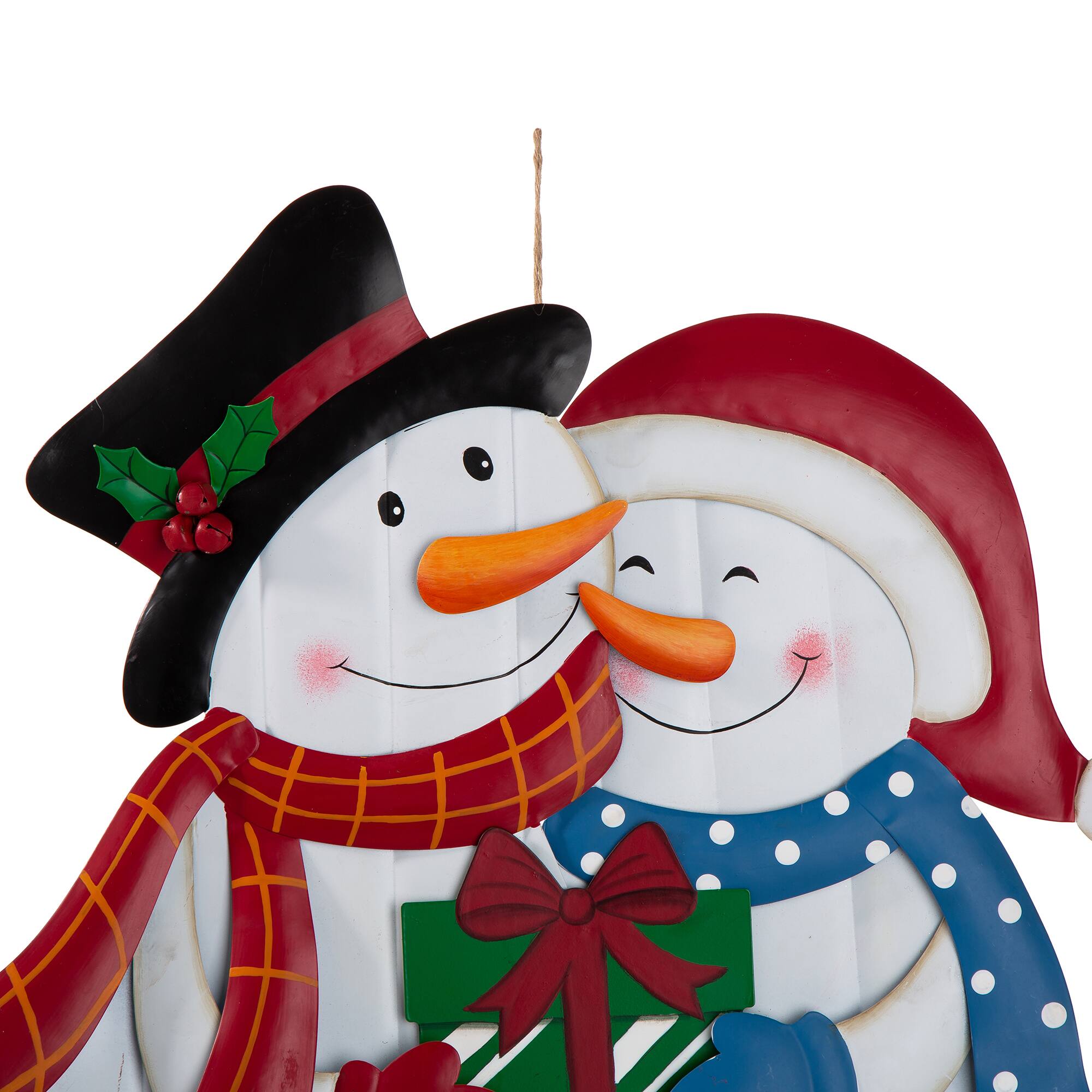 Glitzhome&#xAE; 2.5ft. Metal Lovely Snowman Yard Stake