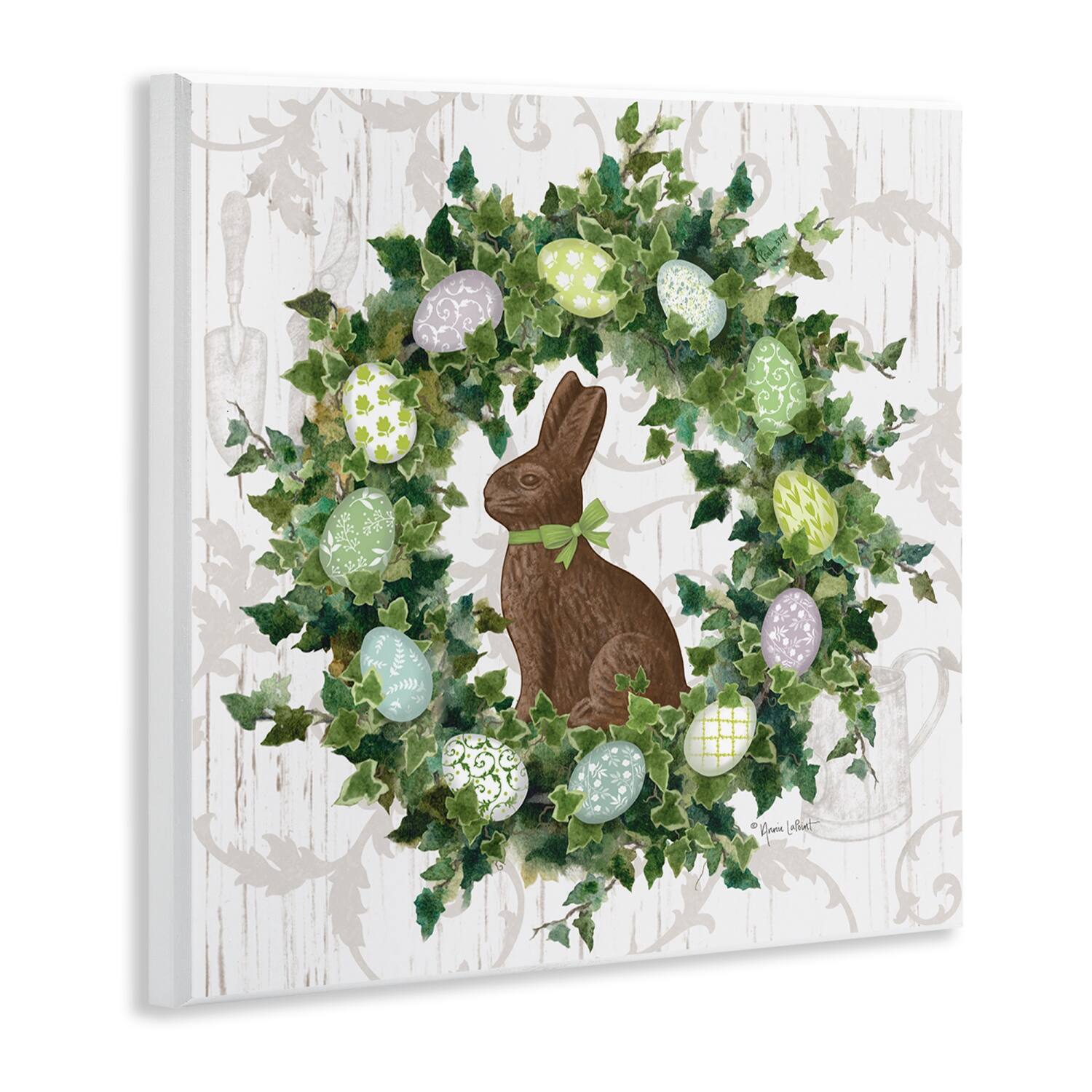 Stupell Industries Spring Easter Egg Wreath Wall Plaque Art