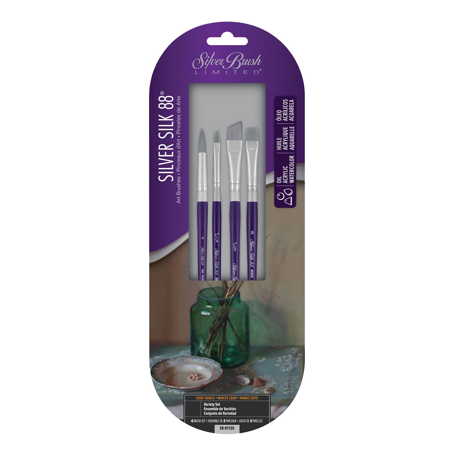 Silver Brush Limited Silver Silk 88® SH 4 Piece Assorted Brush Set