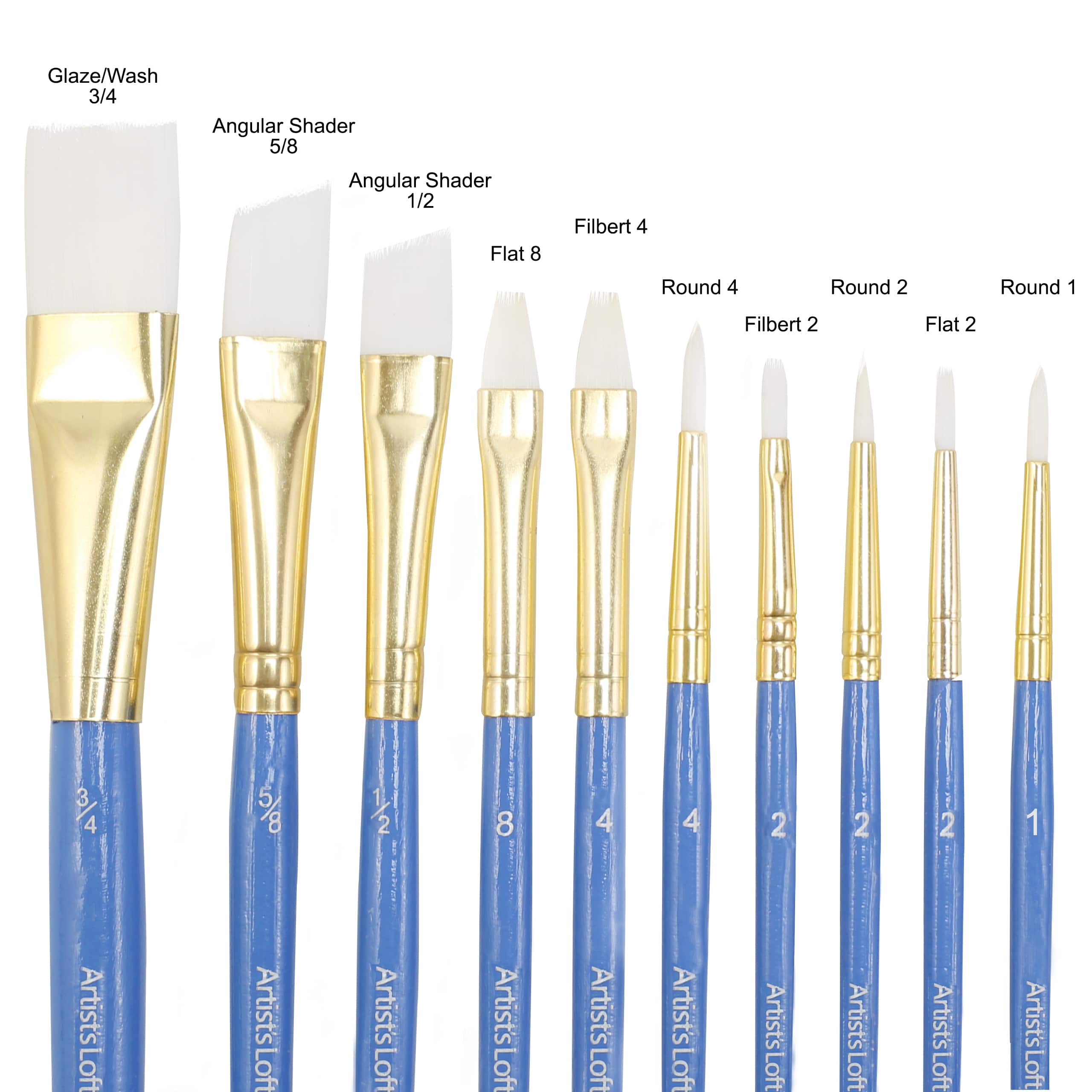 12 Packs: 10 ct. (120 total) White Synthetic 10 Piece Brush Set by Artist's Loft™ Fundamentals™
