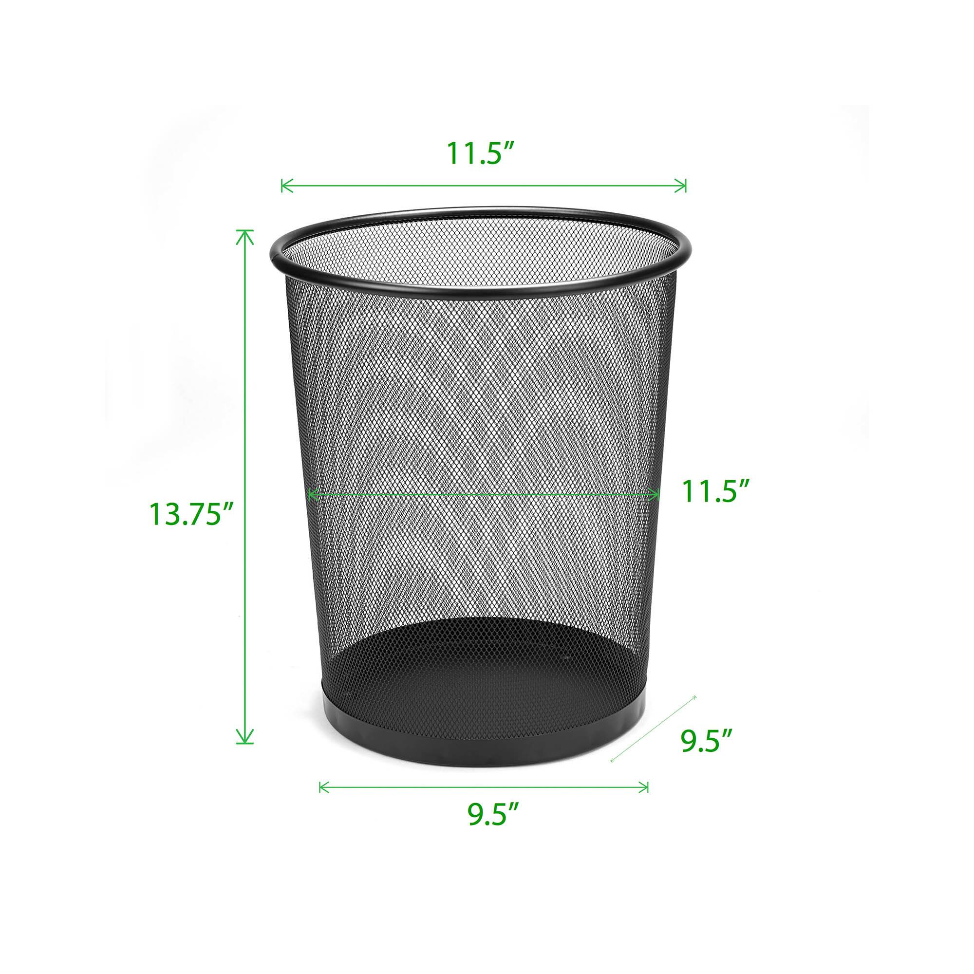 Mind Reader Garbage Round Metal Mesh Waste Basket Recycling Bin