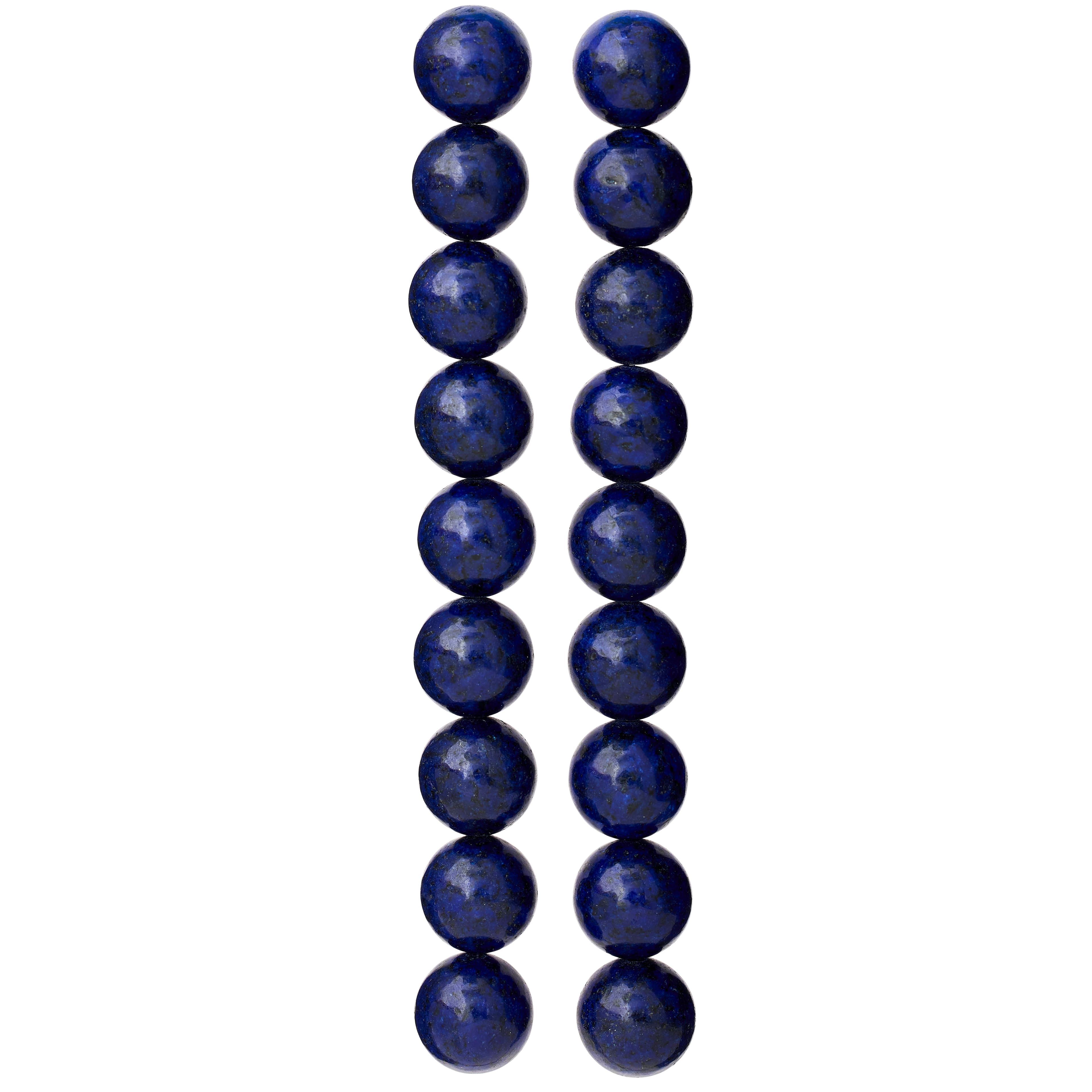 12 Pack: Dark Blue Reconstituted Lapis Round Beads, 10mm by Bead Landing™