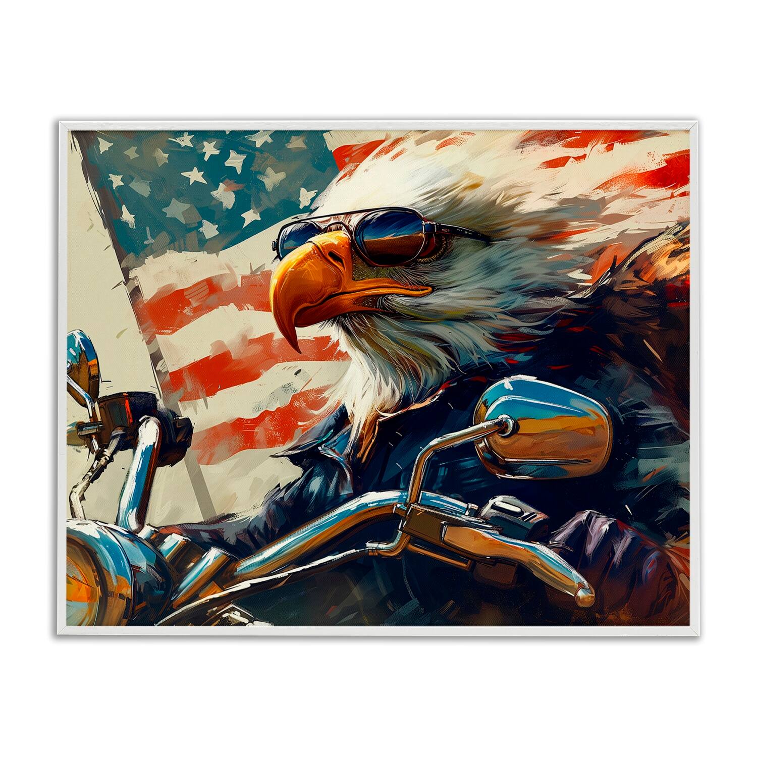 Stupell Industries Patriotic Bald Eagle Framed Giclee Art
