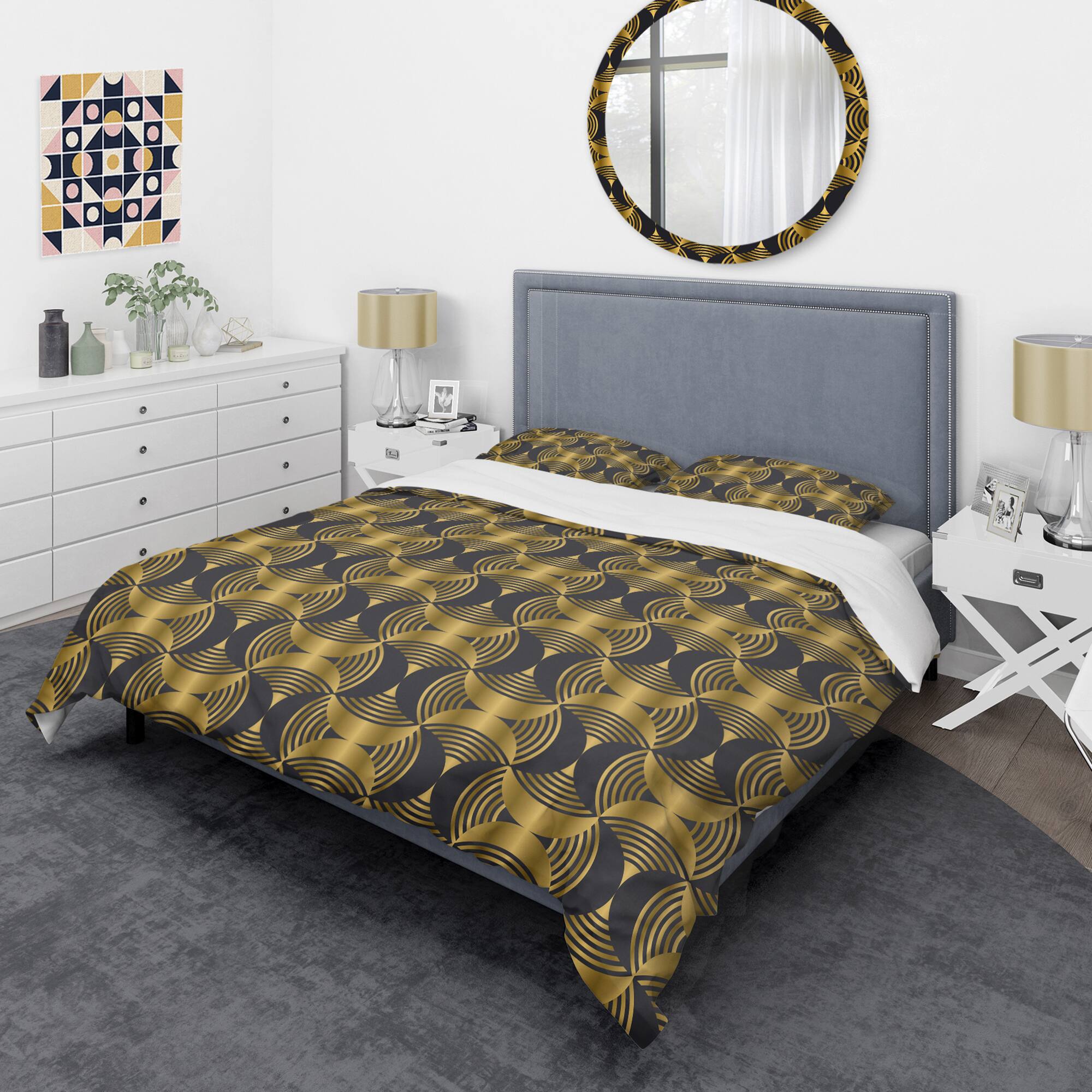 Designart &#x27;Art Deco style modern pattern&#x27; Mid-Century Duvet Cover Set