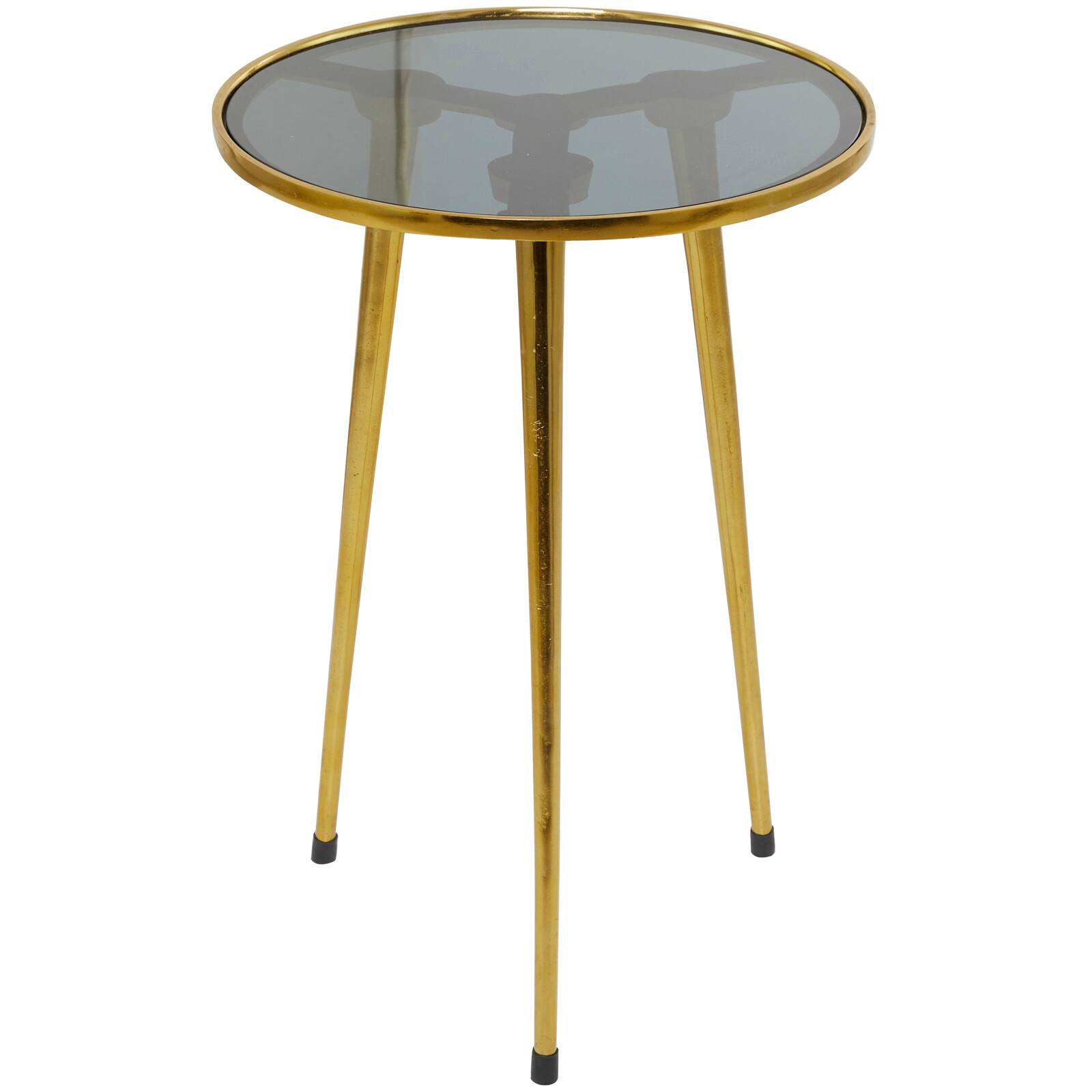 22&#x22; Aluminum Tripod Legs Accent Table with Shaded Glass Top