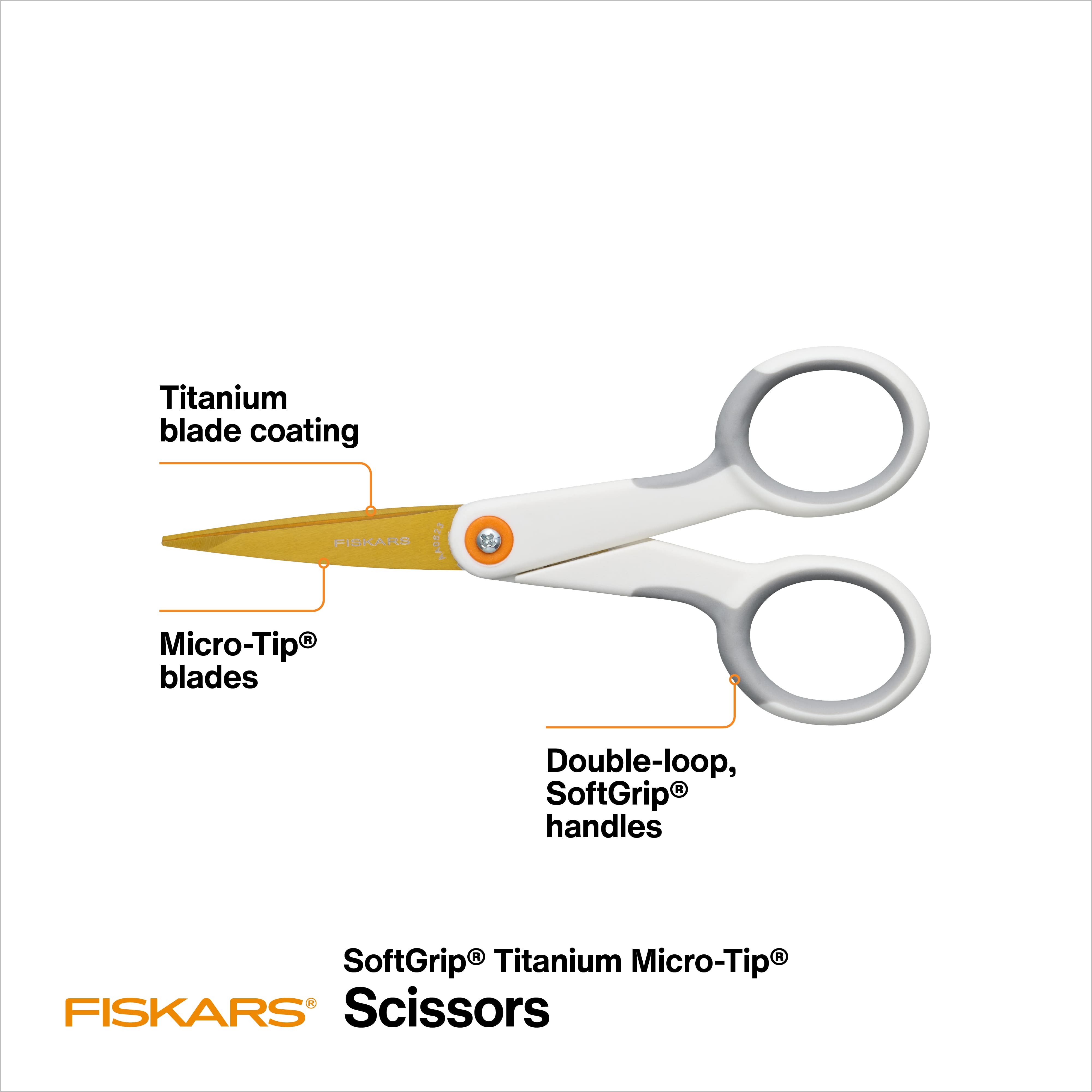 Fiskars® SoftGrip® No.5 Titanium Micro-Tip® Scissors