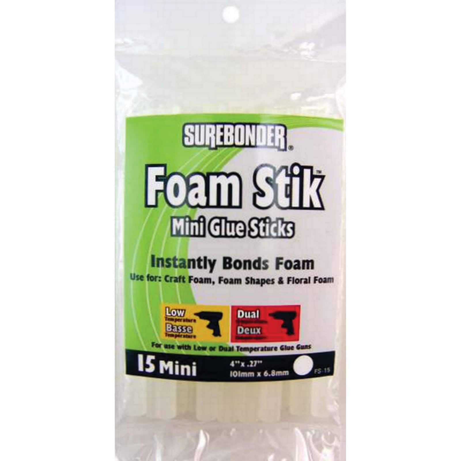 Surebonder® Foam Stik™ Mini Glue Sticks, 15ct.