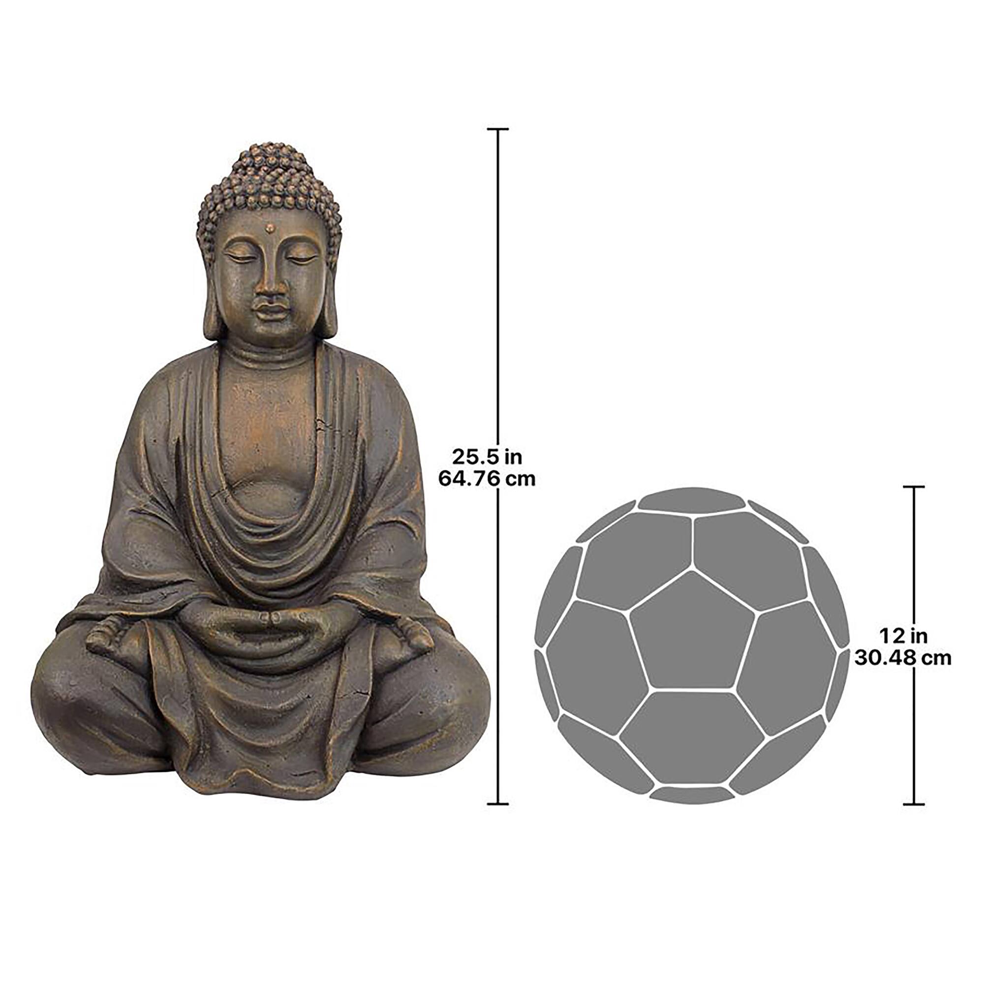 Design Toscano 26&#x22; Dark Meditative Buddha of the Grand Temple Statue