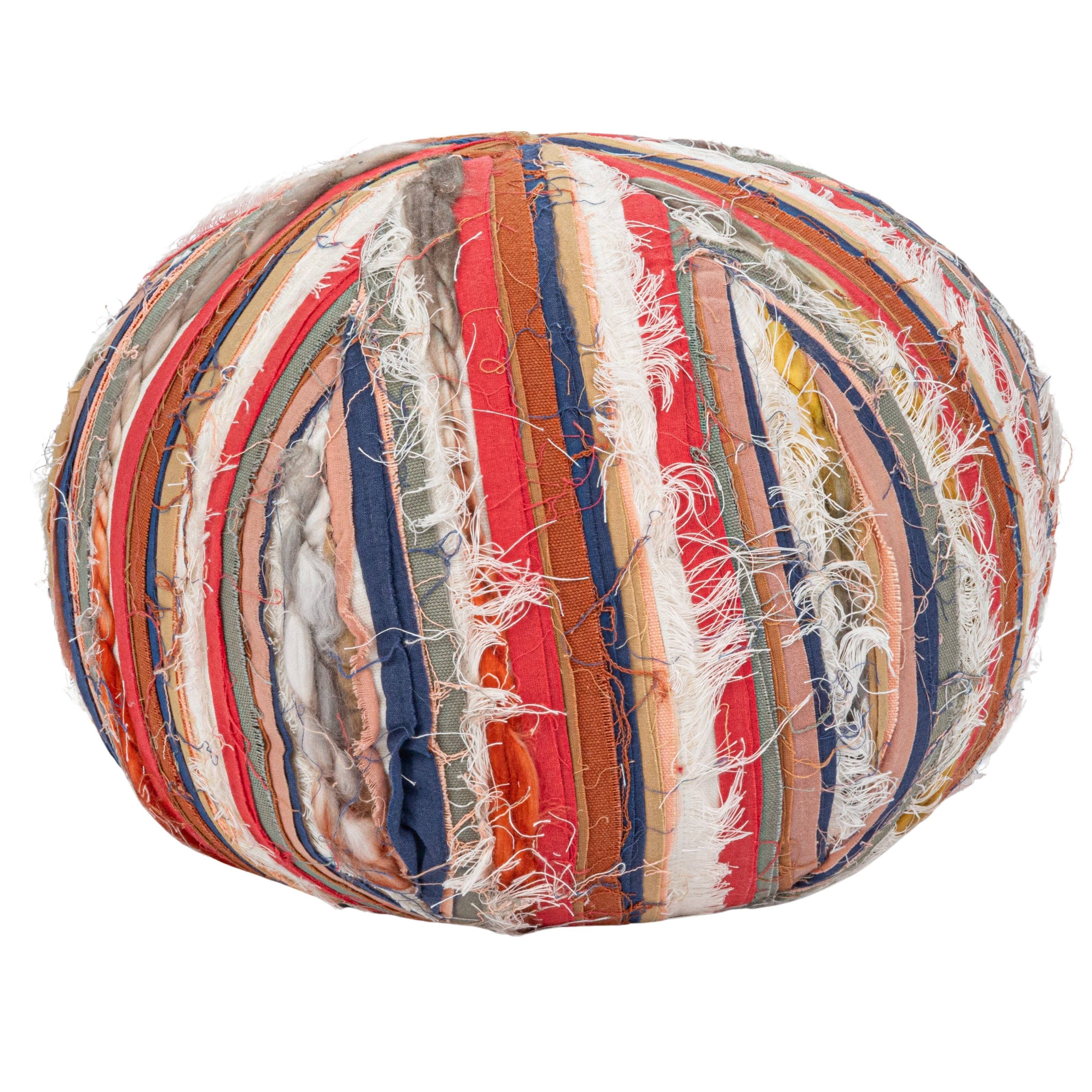 Hello Honey® 10" Multicolor Ripped Fabric Orb Pillow