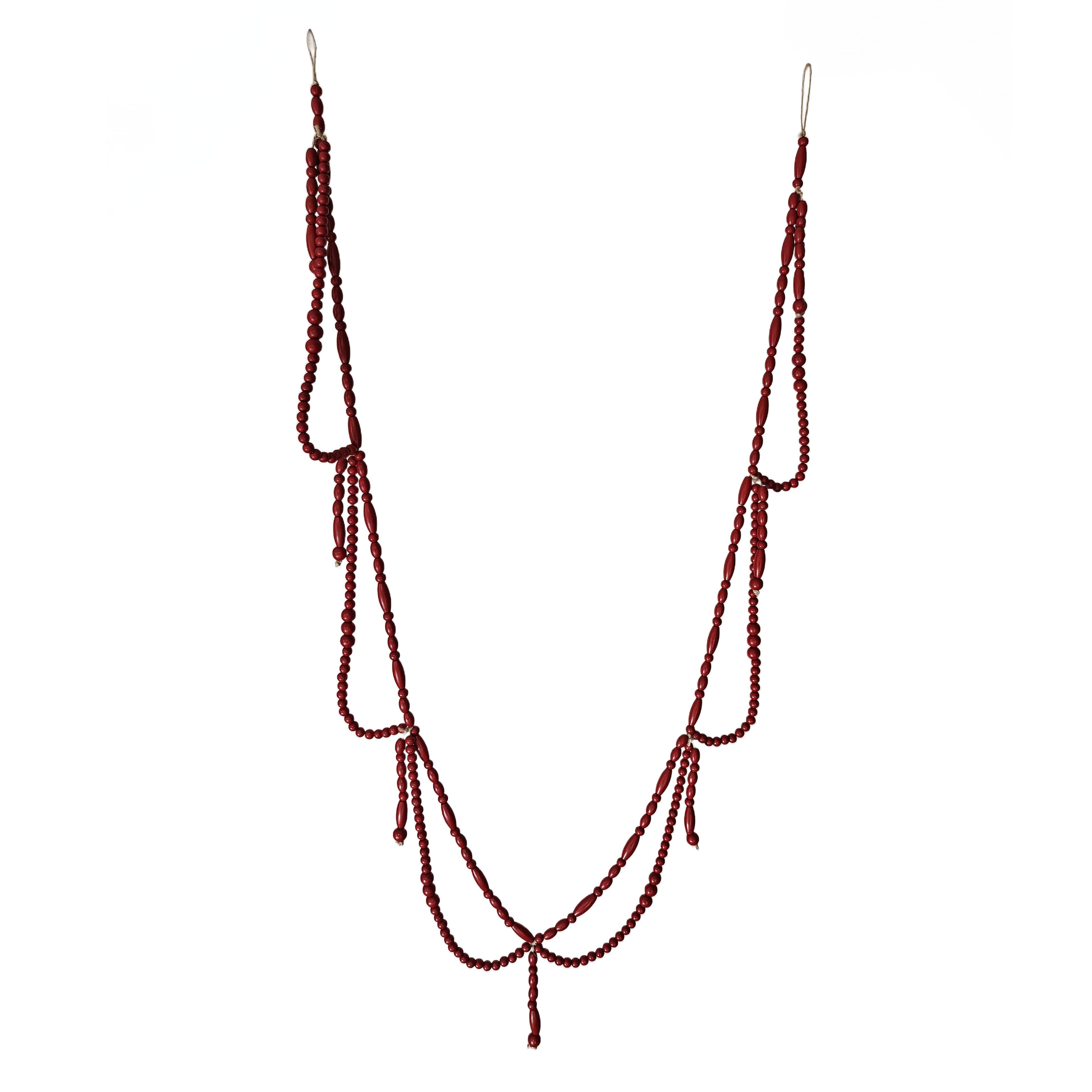 6ft. Red Wood Beaded Garland by Ashland&#xAE;