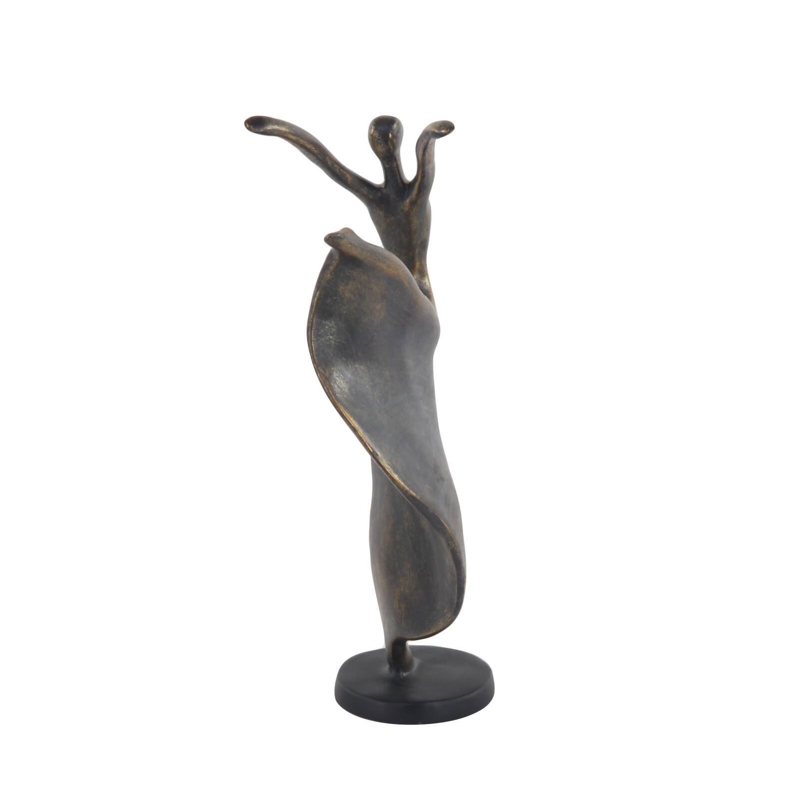 Brass Polystone Traditional Sculpture, Dancer 13&#x22; x 7&#x22; x 5&#x22;