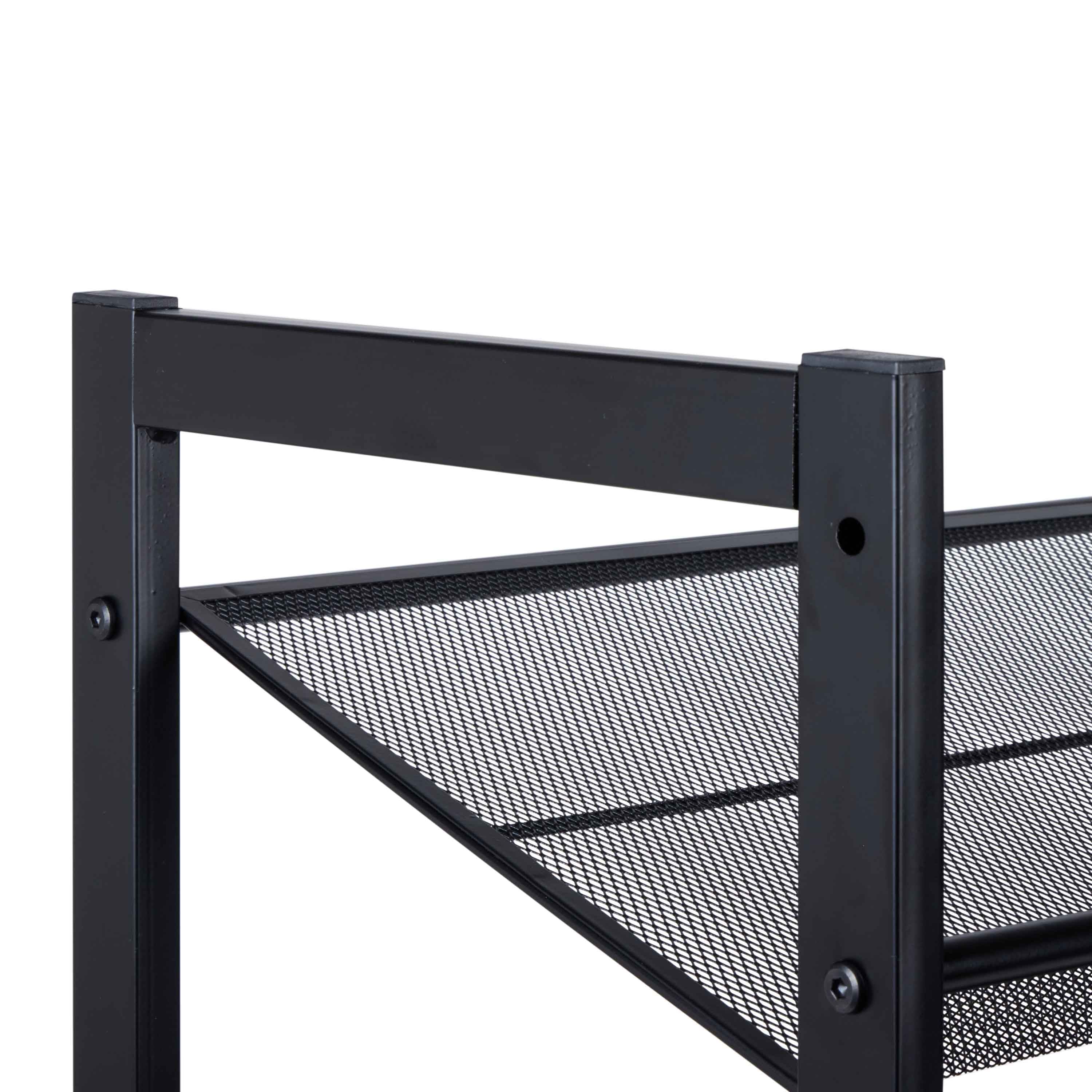 Organize It All Black 30&#x22; Wide 4 Tier Adjustable Mesh Shoe Rack