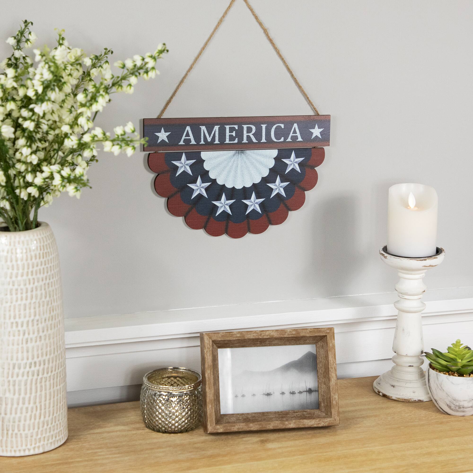 11.75" Red, White & Blue America Wall Bunting Patriotic Hanging Accent