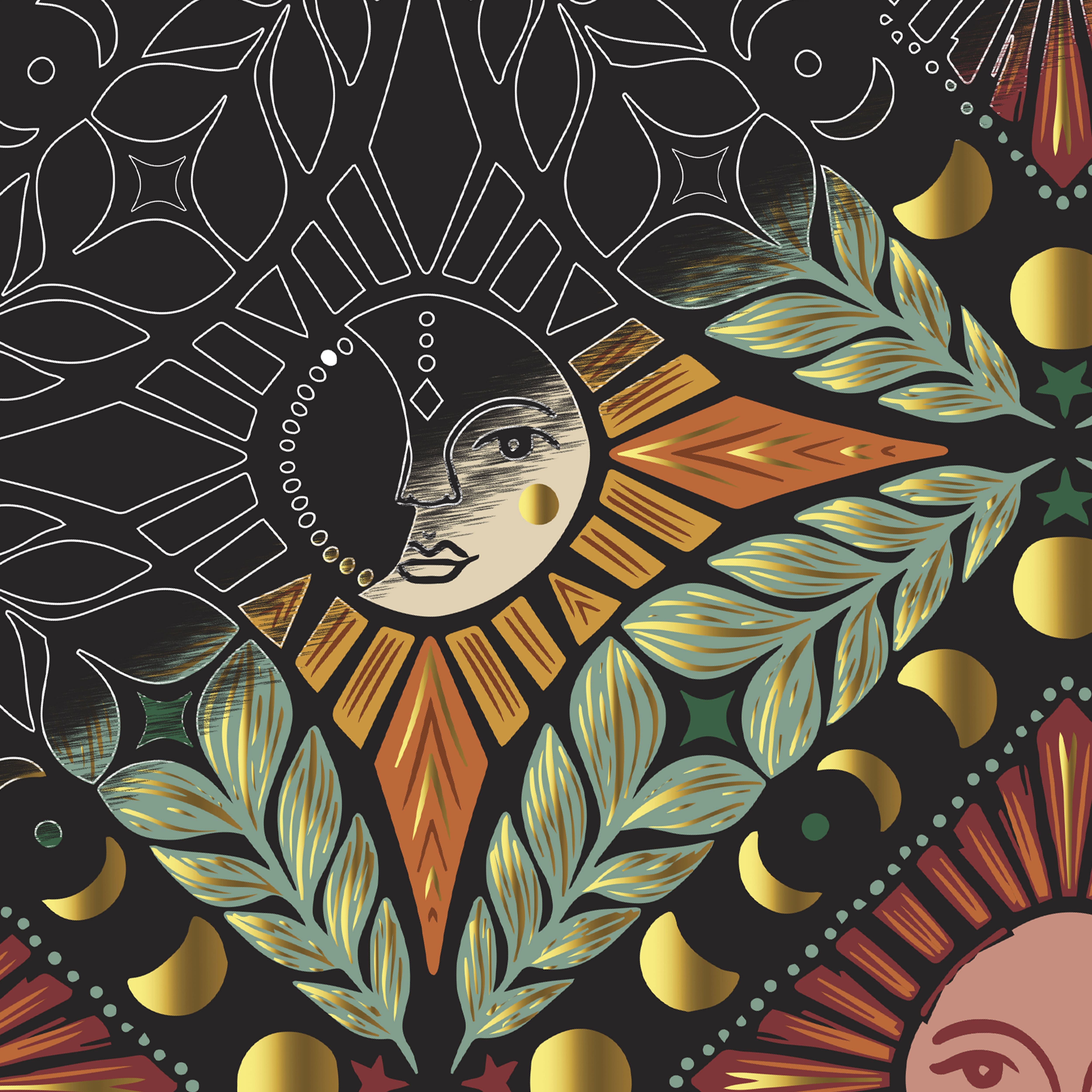 Brea Reese™ 9" x 12" Fall Moon & Sun Scratch Art Paper Pad