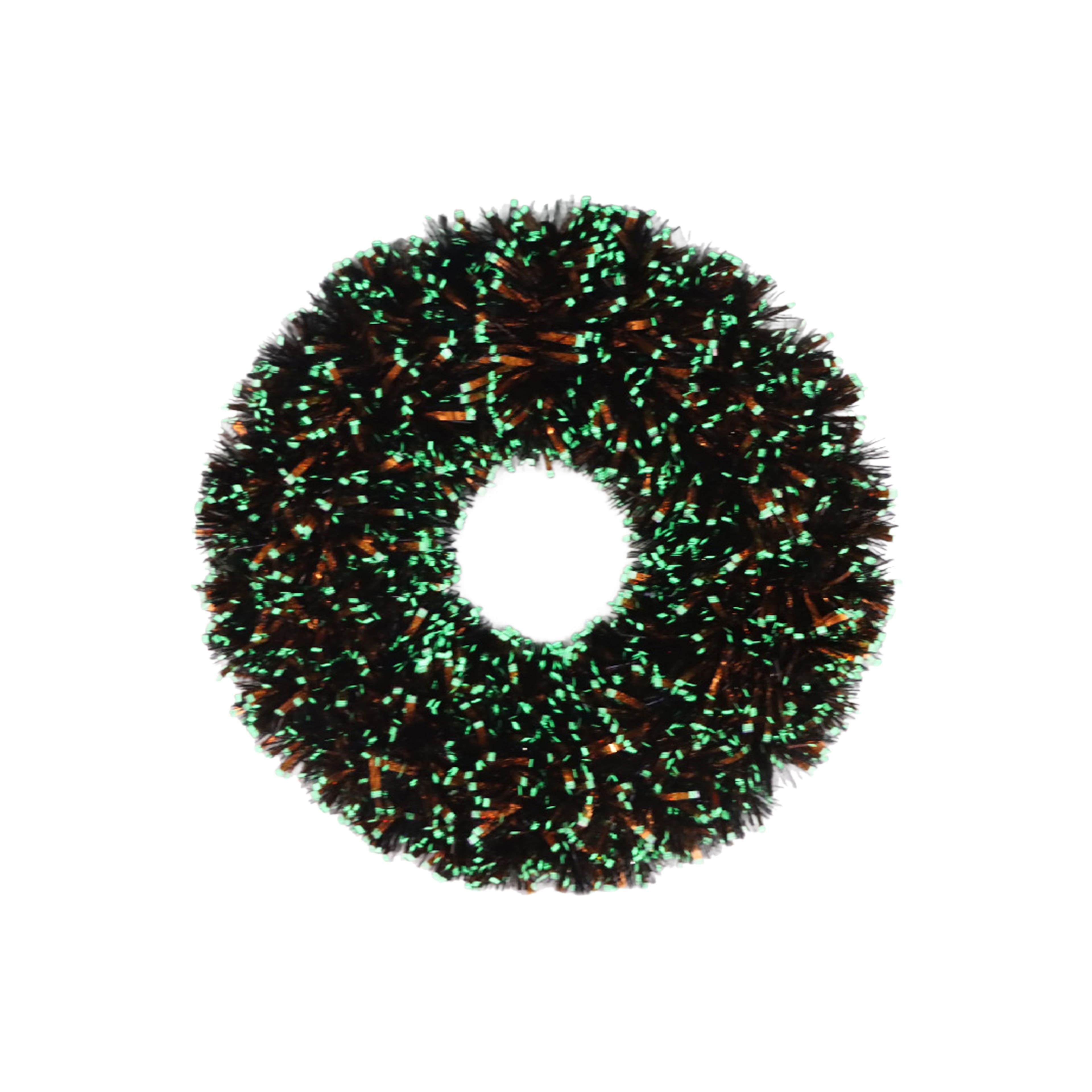 18&#x22; Orange Glow-in-the Dark Tinsel Wreath by Ashland&#xAE;