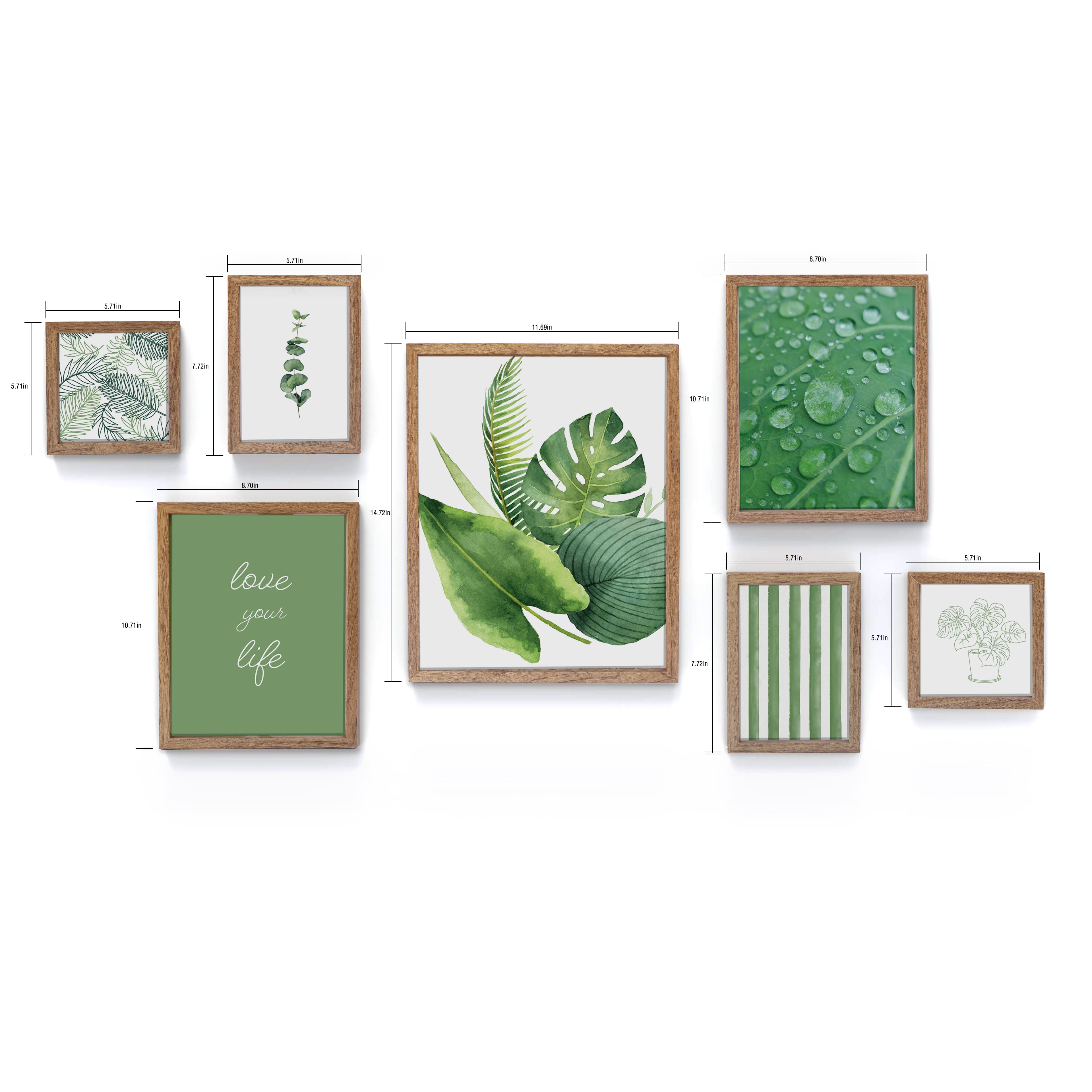 Natural Brown 7 Piece 123 Gallery Wall Frame Set by Studio D&#xE9;cor&#xAE;