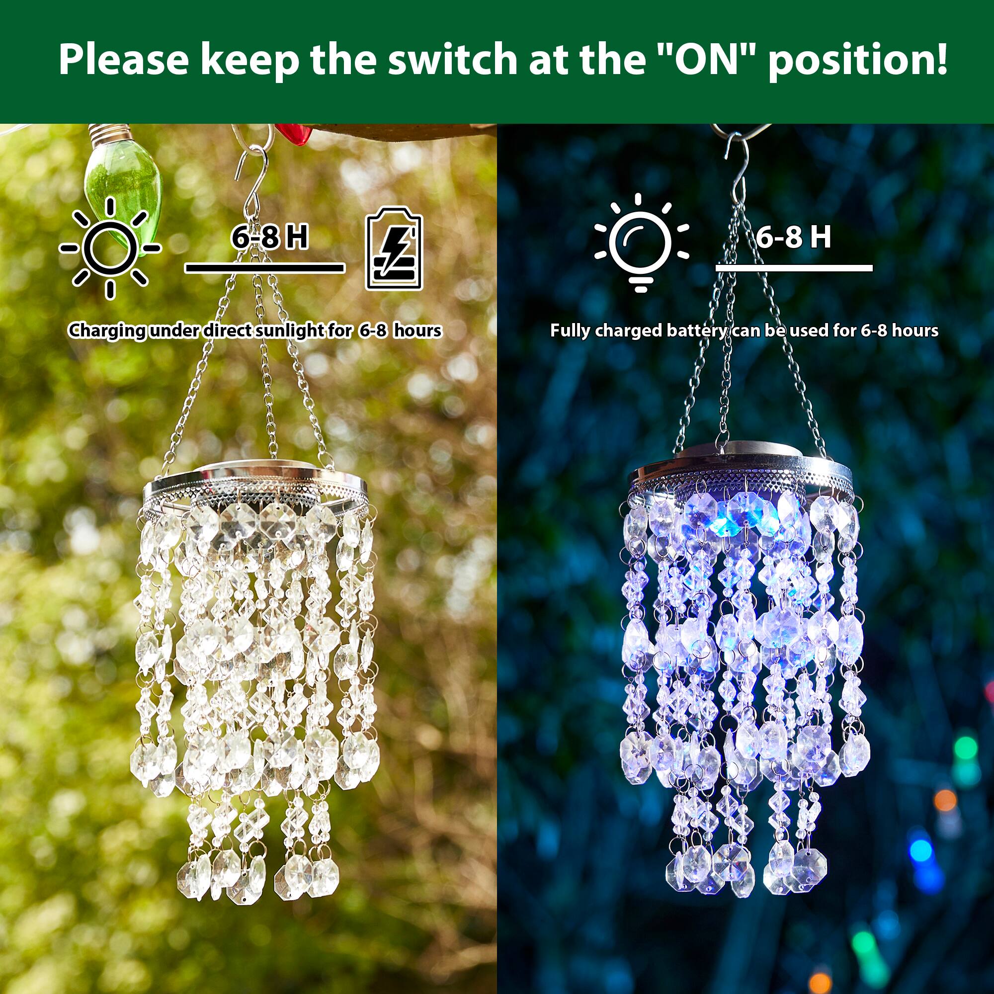 Glitzhome&#xAE; 18.75&#x22; Solar Lit Beaded Wind Chimes, 2ct.
