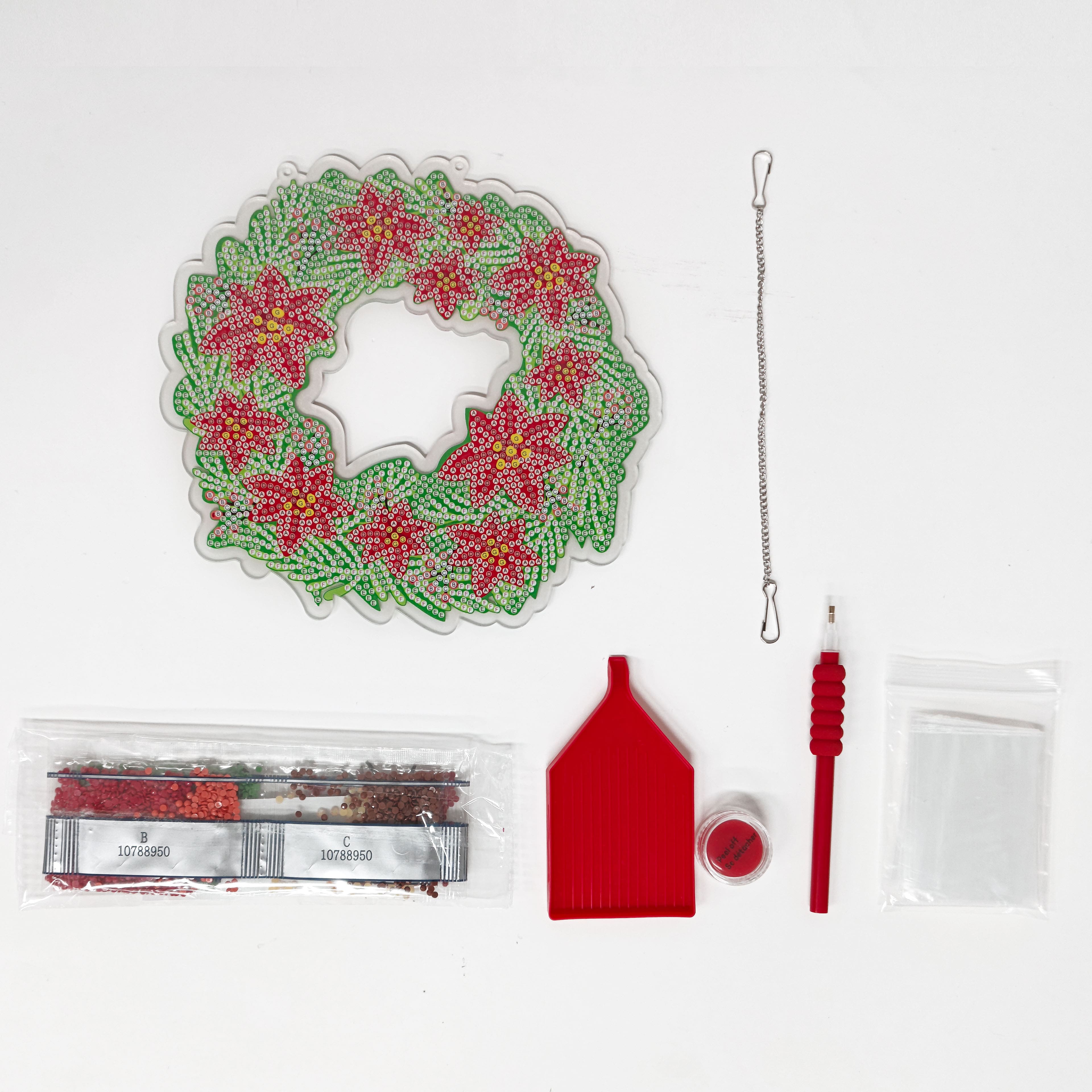 8&#x22; Poinsettia Wreath Diamond Art Kit by Make Market&#xAE;