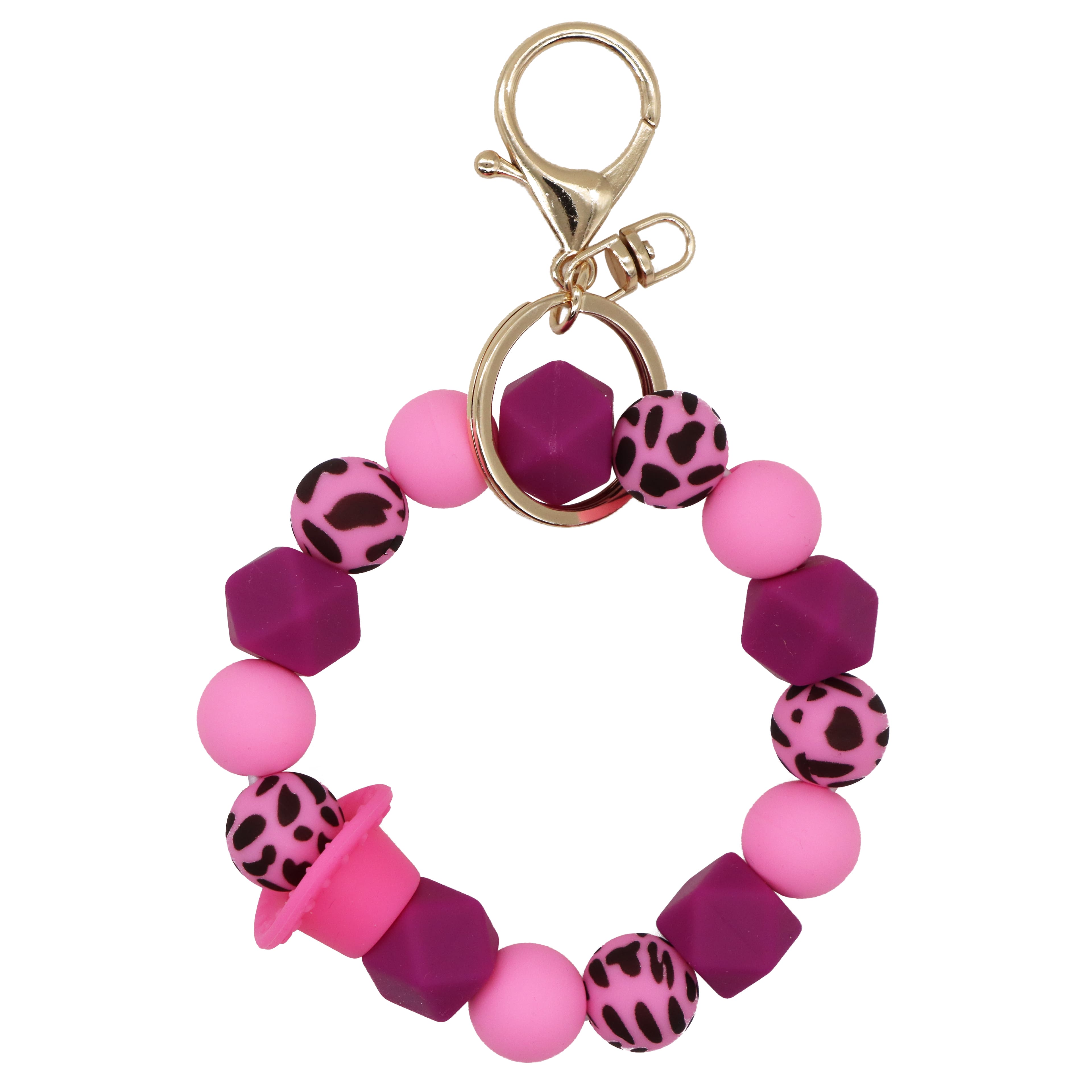 Assorted Silicone Bead Keychain, 1pc. by Fab Finds