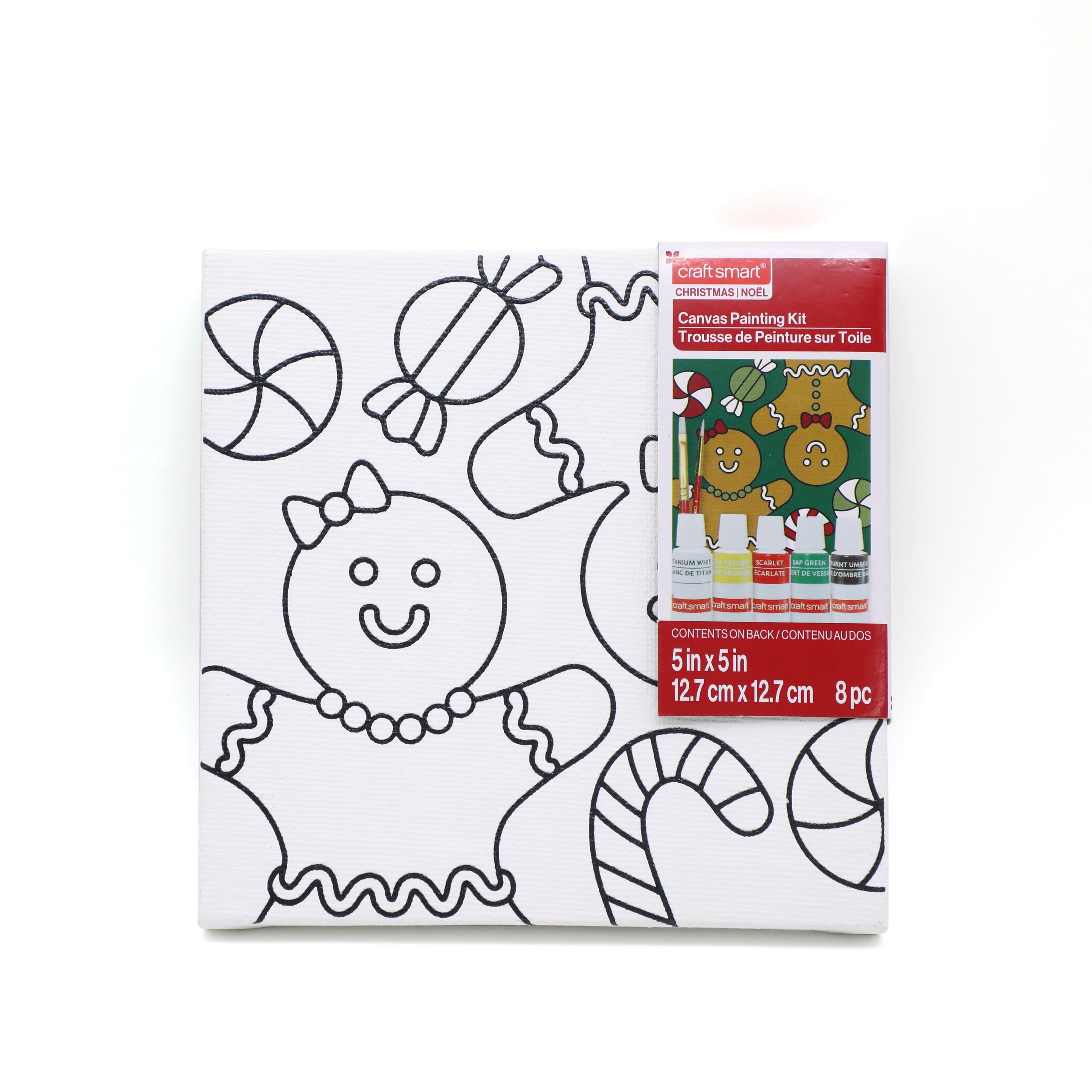 5&#x22; x 5&#x22; Gingerbread Cookies Canvas Painting Kit by Artist&#x27;s Loft&#x2122;