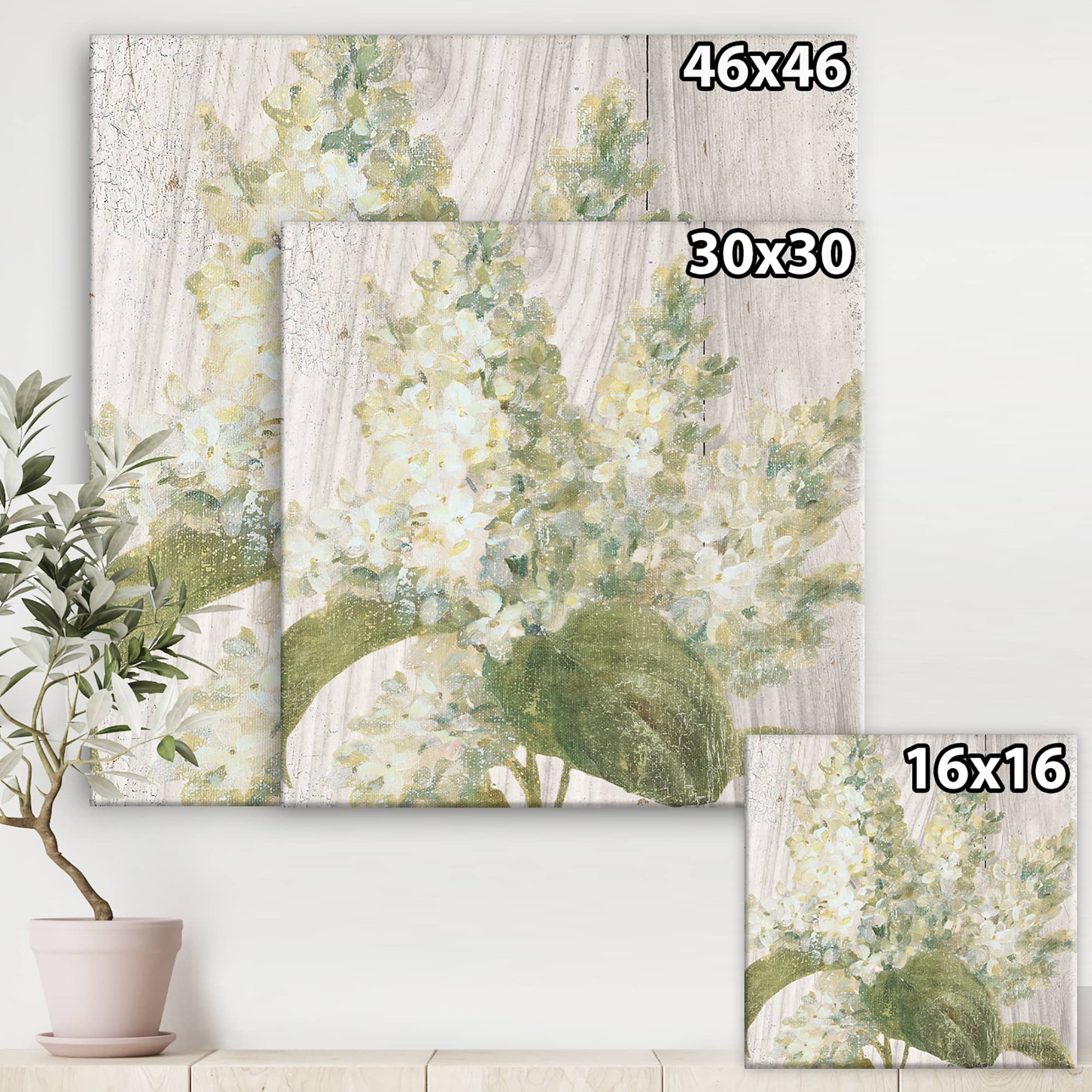 Designart - Goauche Green Flower II - Cabin & Lodge Canvas Art