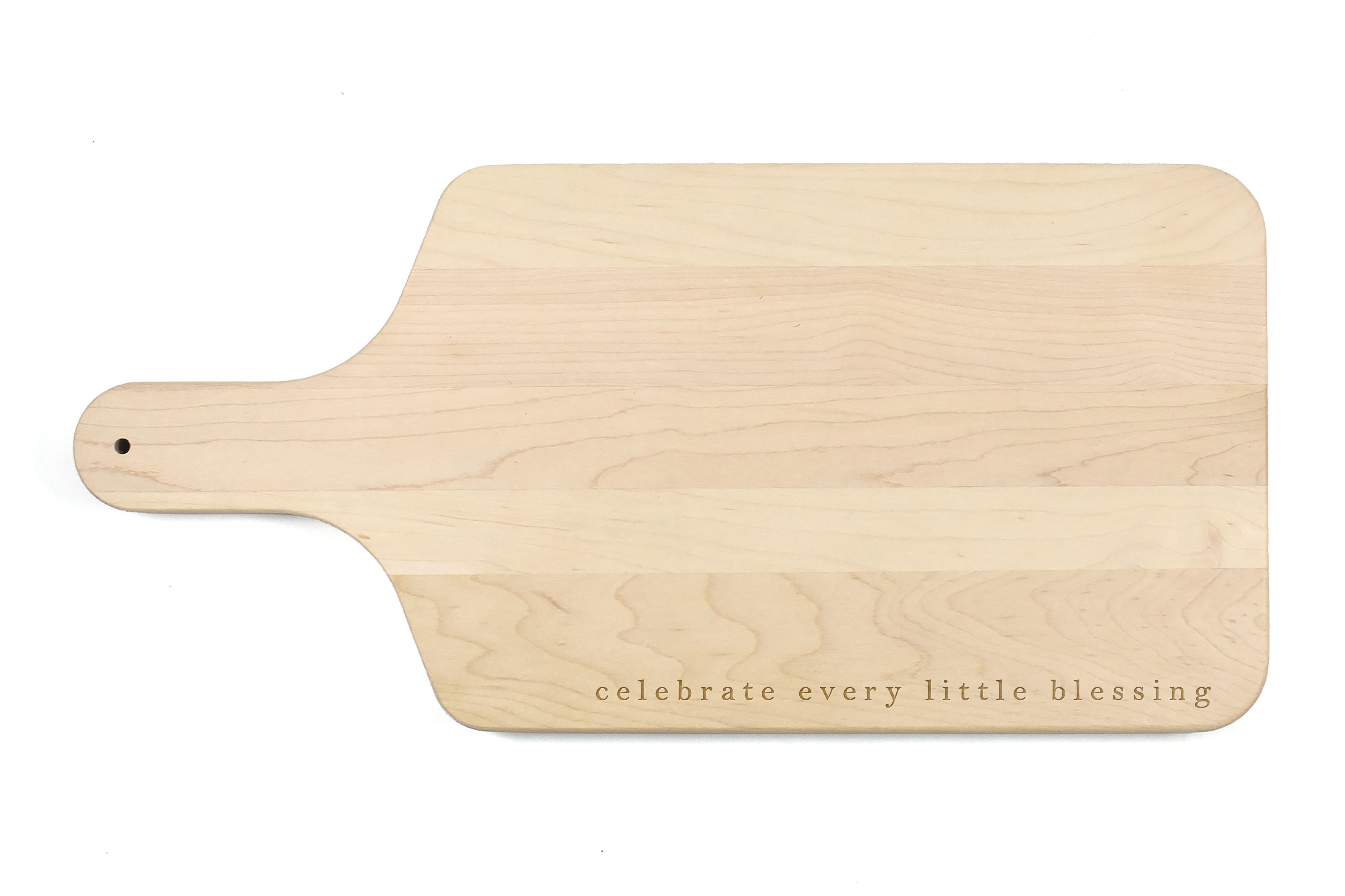 Celebrate Little Blessings 17&#x22; x 8&#x22; Maple Paddle Cutting Board