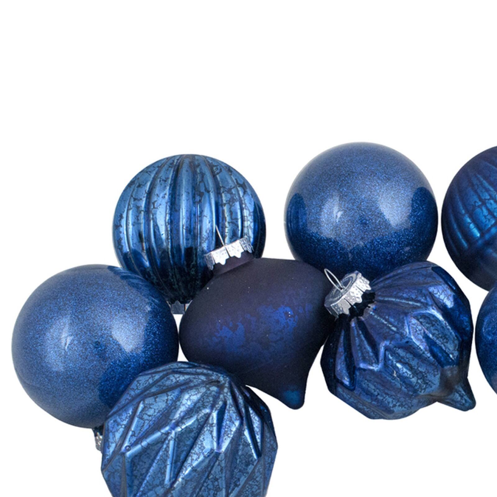 12ct. Blue Glass Onion & Ball Ornaments