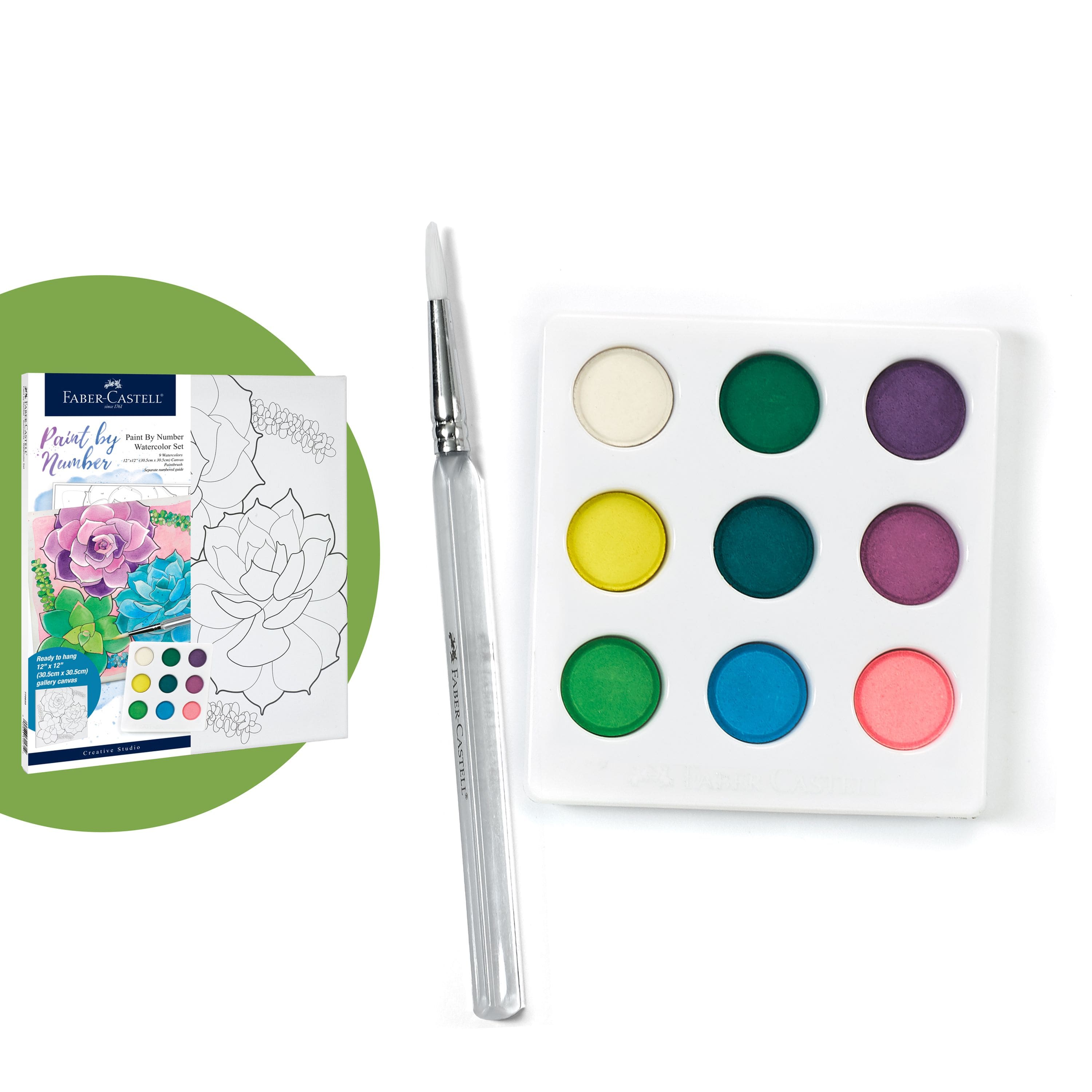 Faber-Castell Succulents Paint by Number Watercolor Set