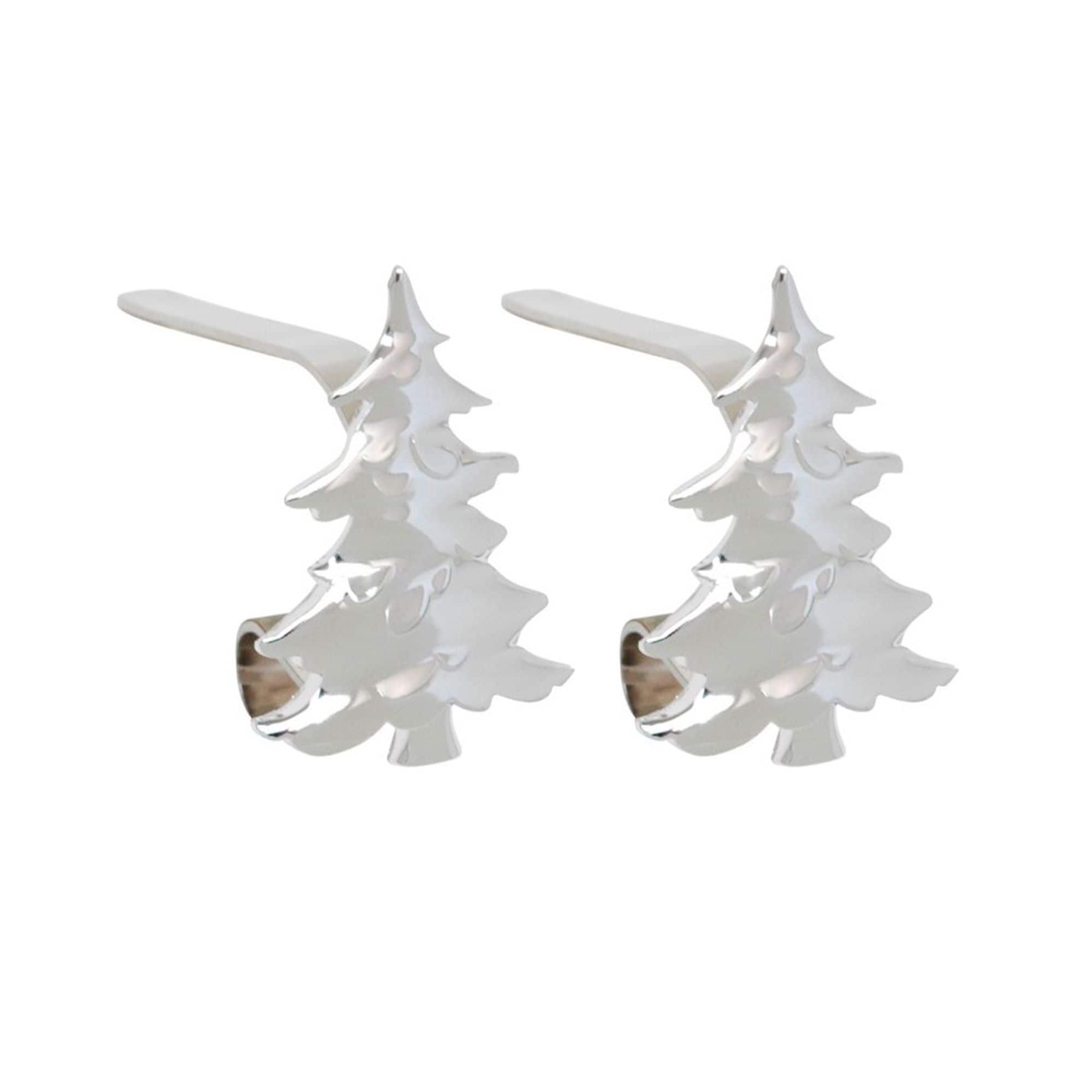 Original MantleClip&#xAE; Silver Tree Icons Stocking Holders, 2ct.