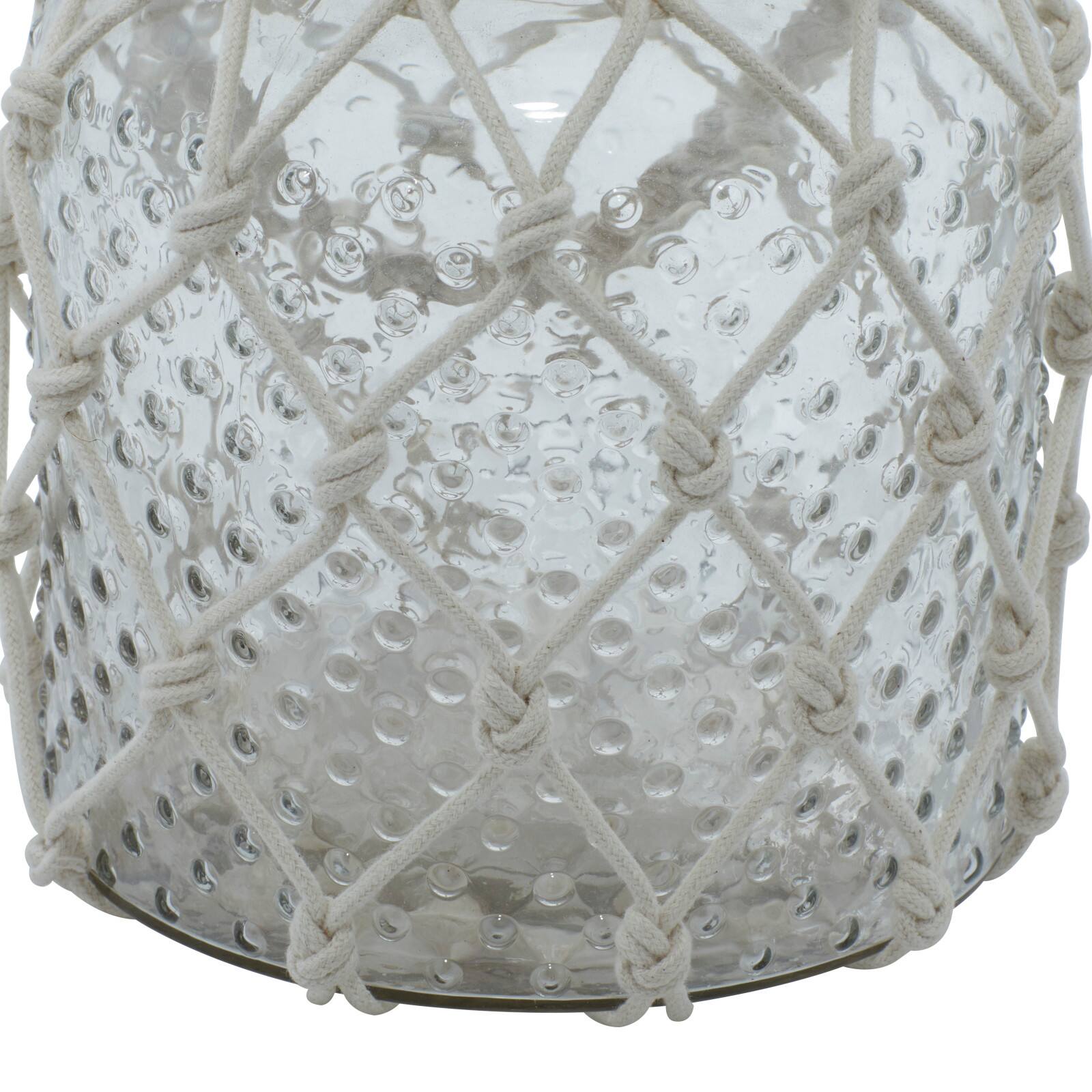 Clear Glass Coastal Candle Holder Lantern, 18" x 7" x 7"