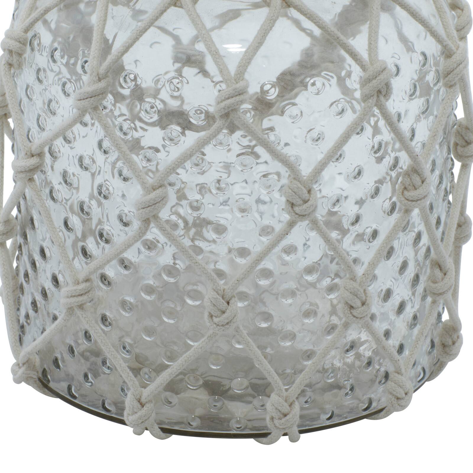 Clear Glass Coastal Candle Holder Lantern, 18&#x22; x 7&#x22; x 7&#x22;