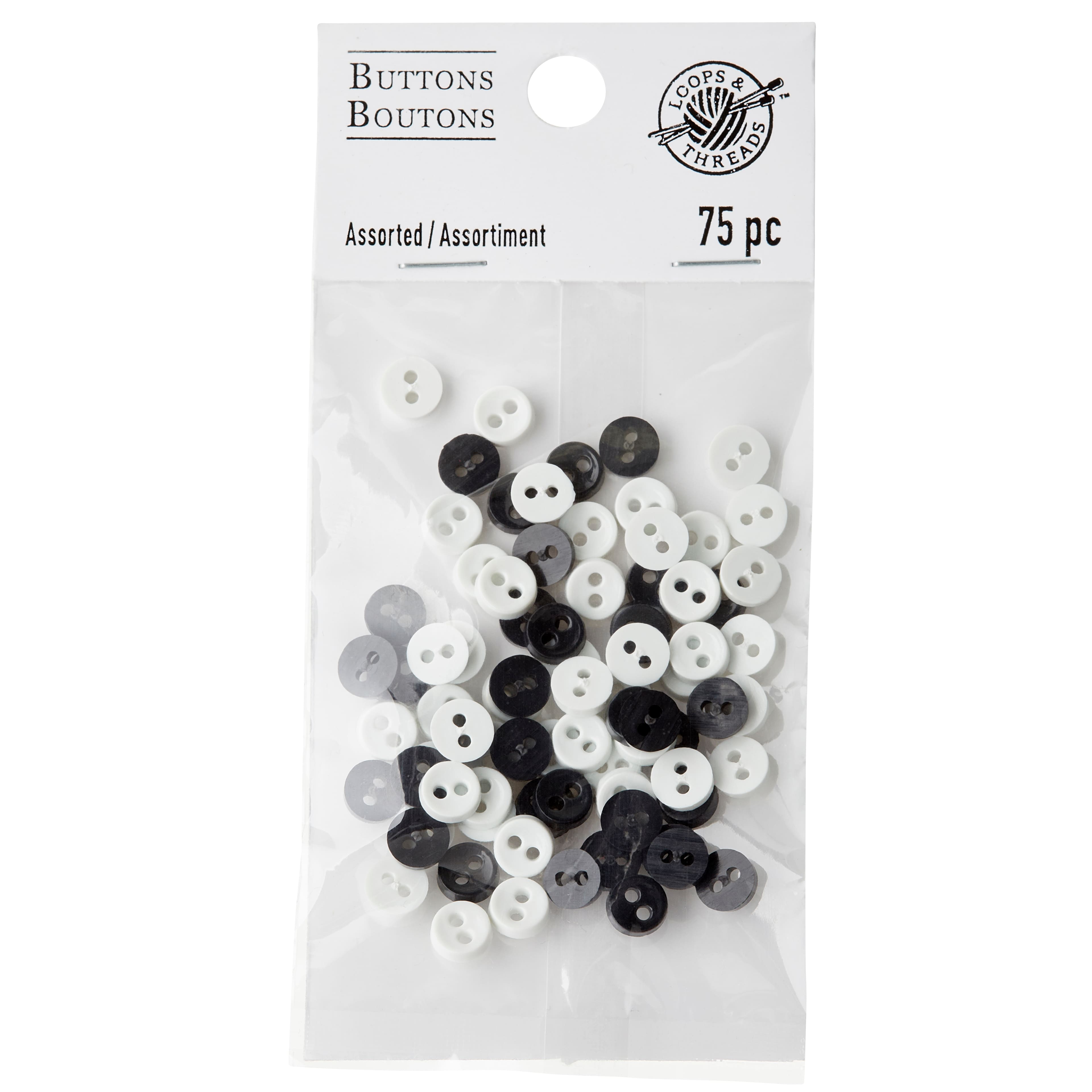 Favorite Findings™ Mini Buttons, Black & White by Loops & Threads®