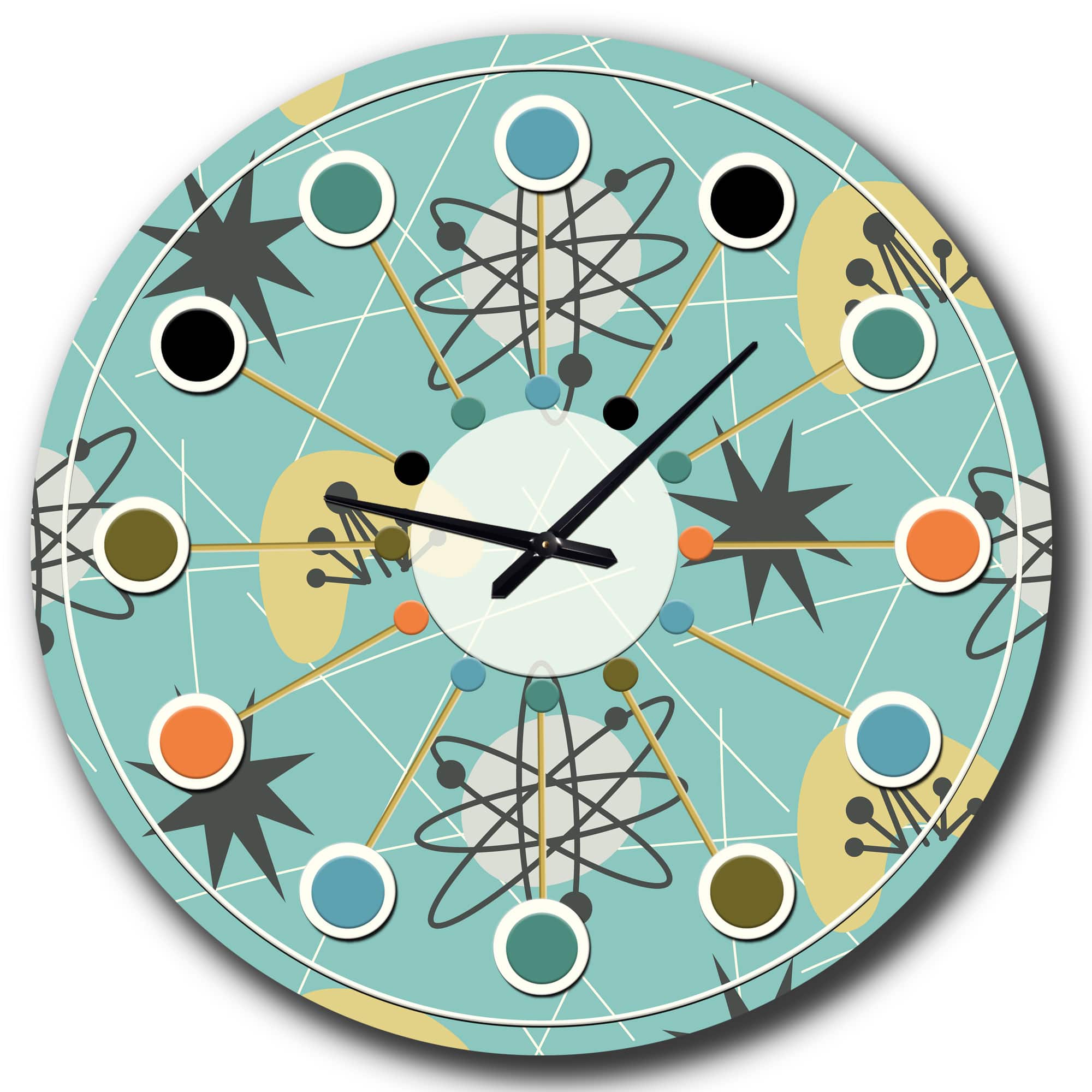 Designart &#x27;1950 Retro Pattern I Mid-Century Modern Wall Clock