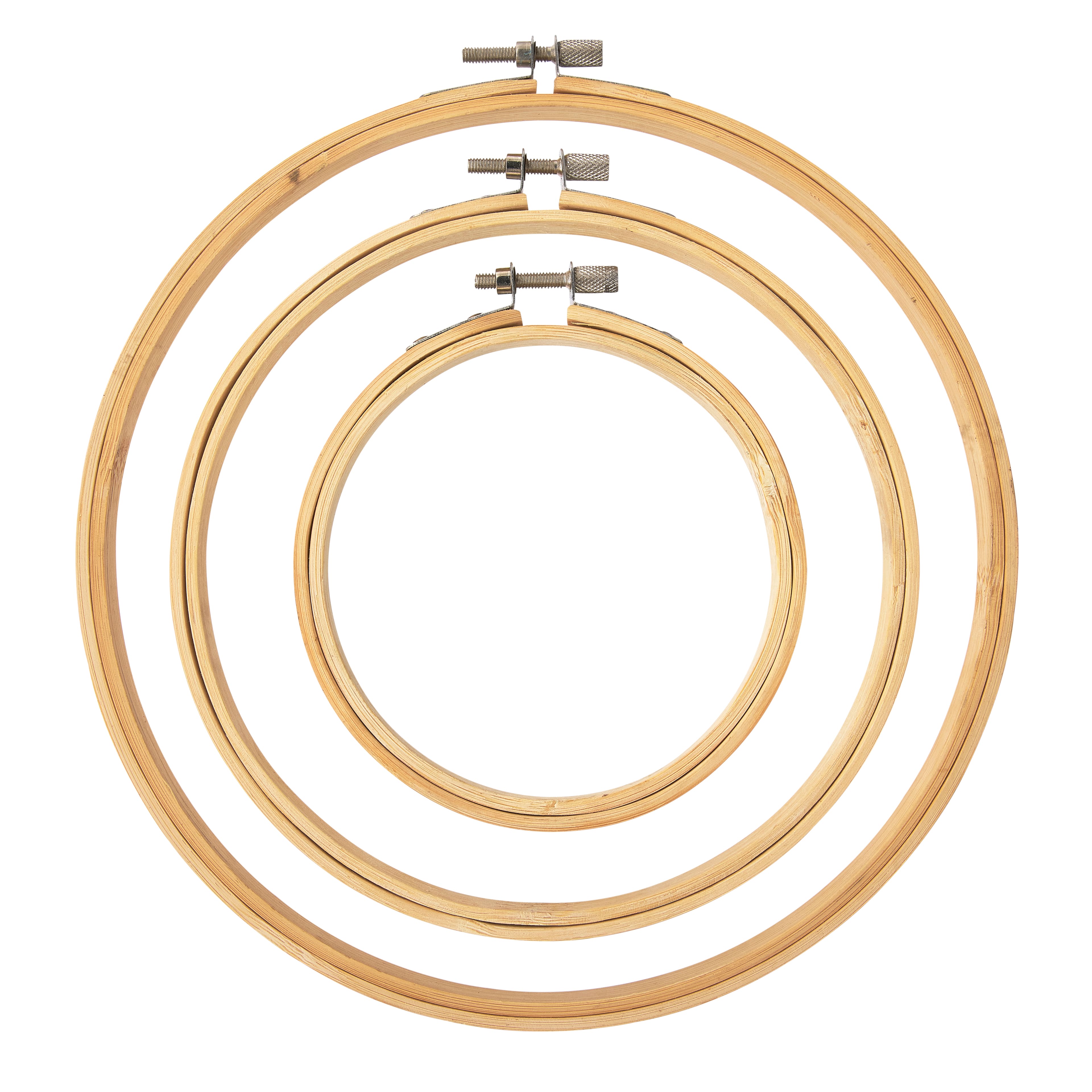 12 Packs: 3 ct. (36 total) Bamboo Hoop Set by Loops &#x26; Threads&#x2122;