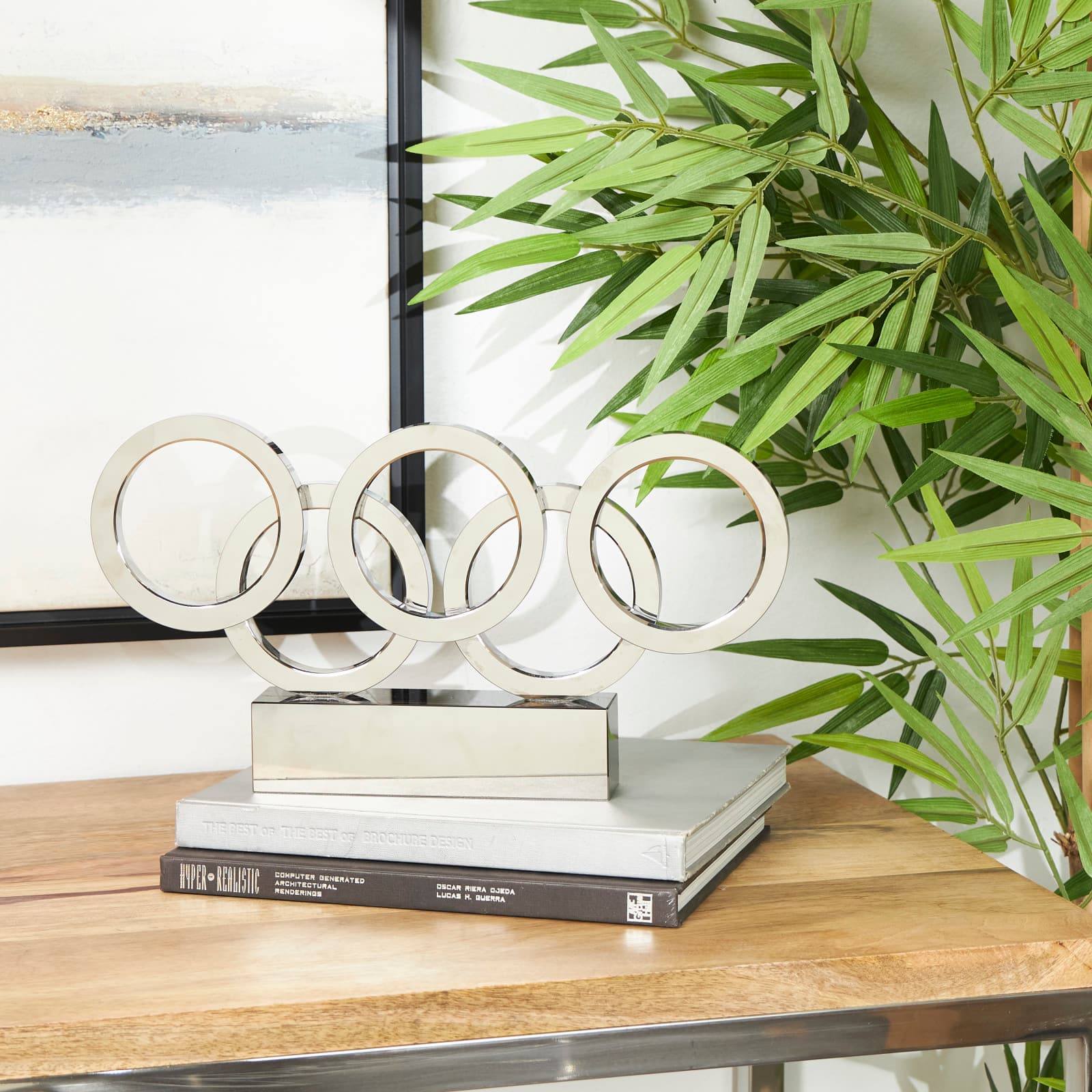 15" Black Crystal Geometric Sculpture