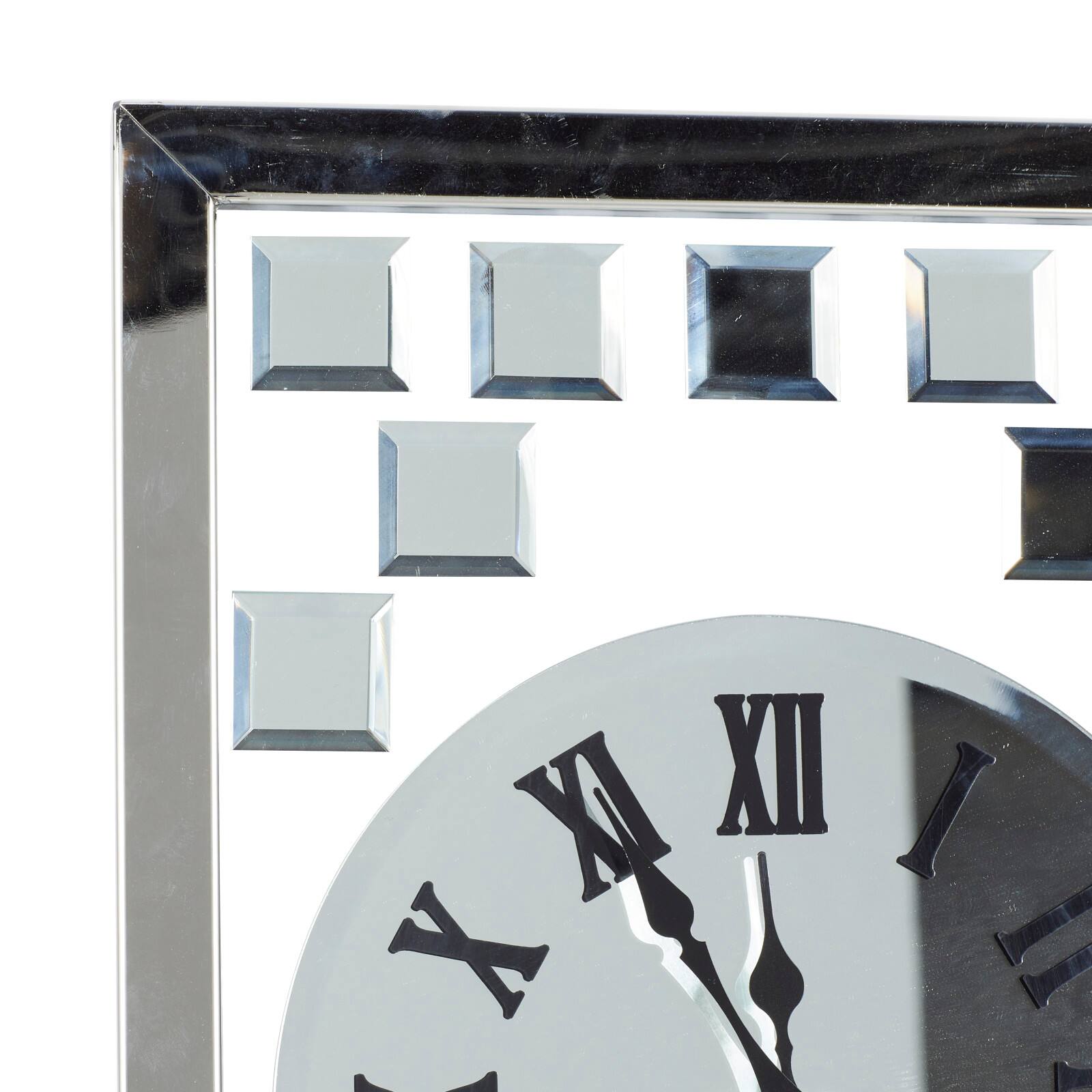 42" Silver Stainless Steel Glam Wall Clock